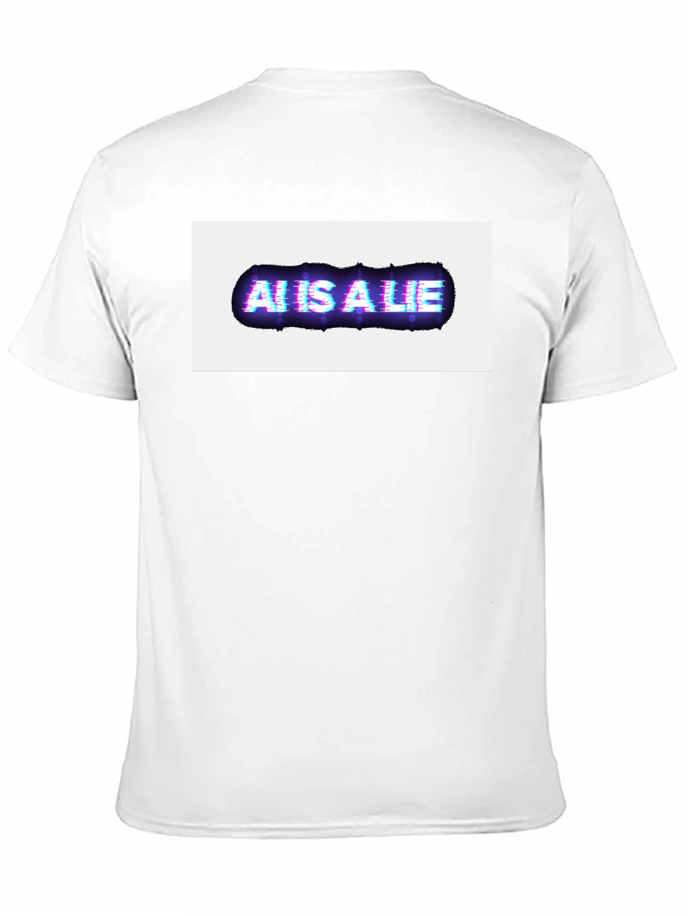 AI is a Lie Glitch Graphic Black T-Shirt