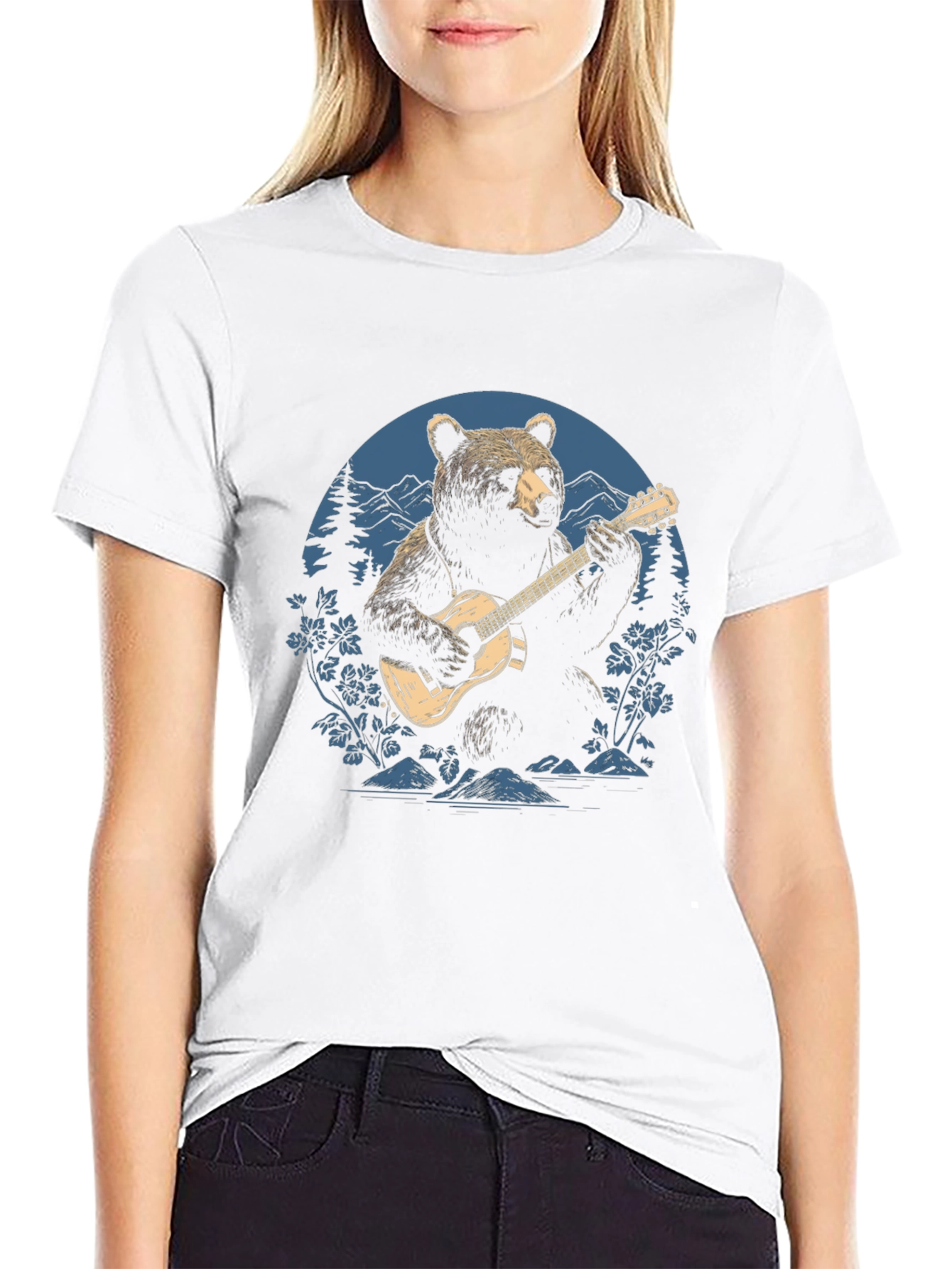 Bear Guitarist Graphic Tee