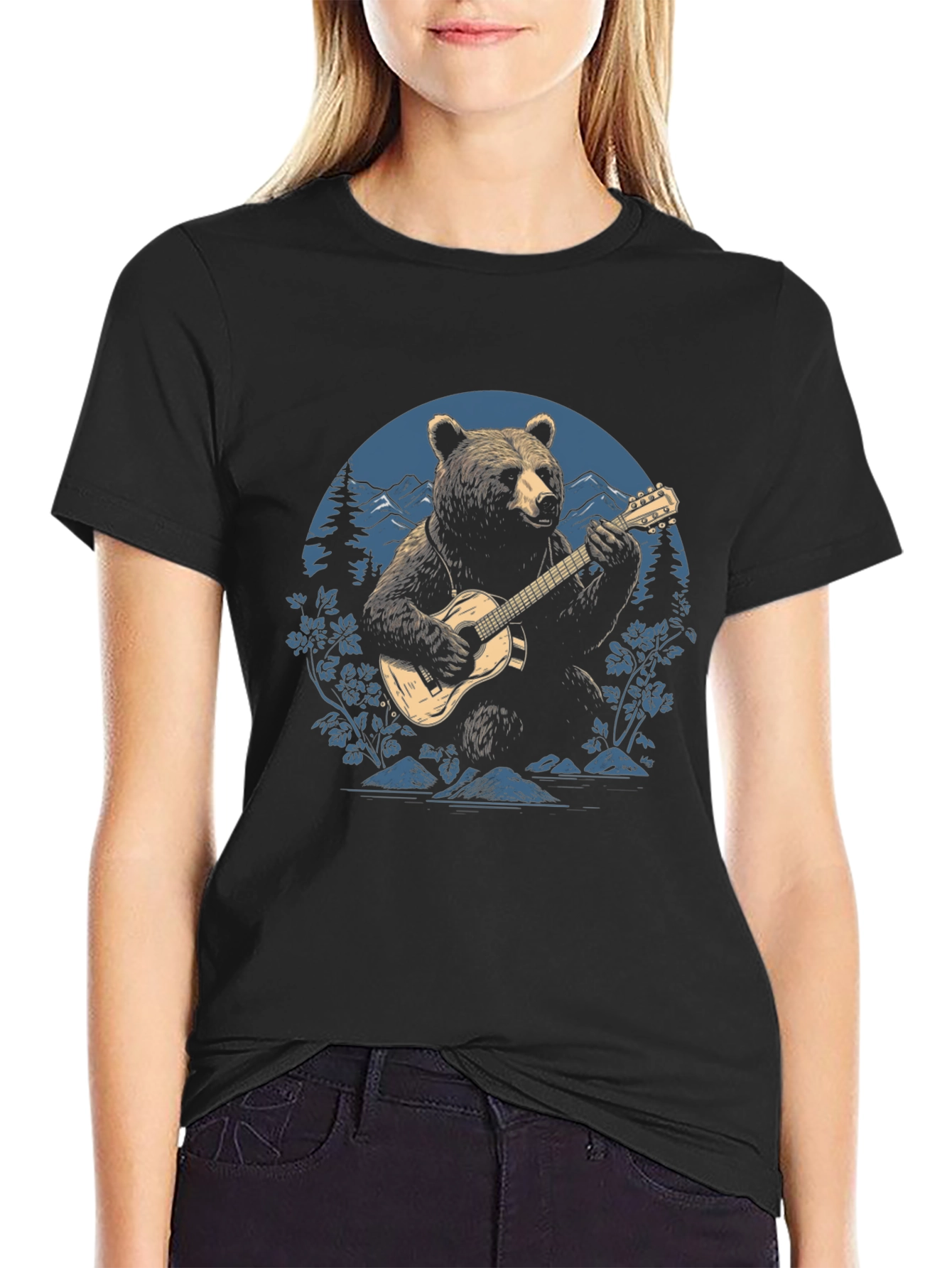 Bear Guitarist Graphic Tee