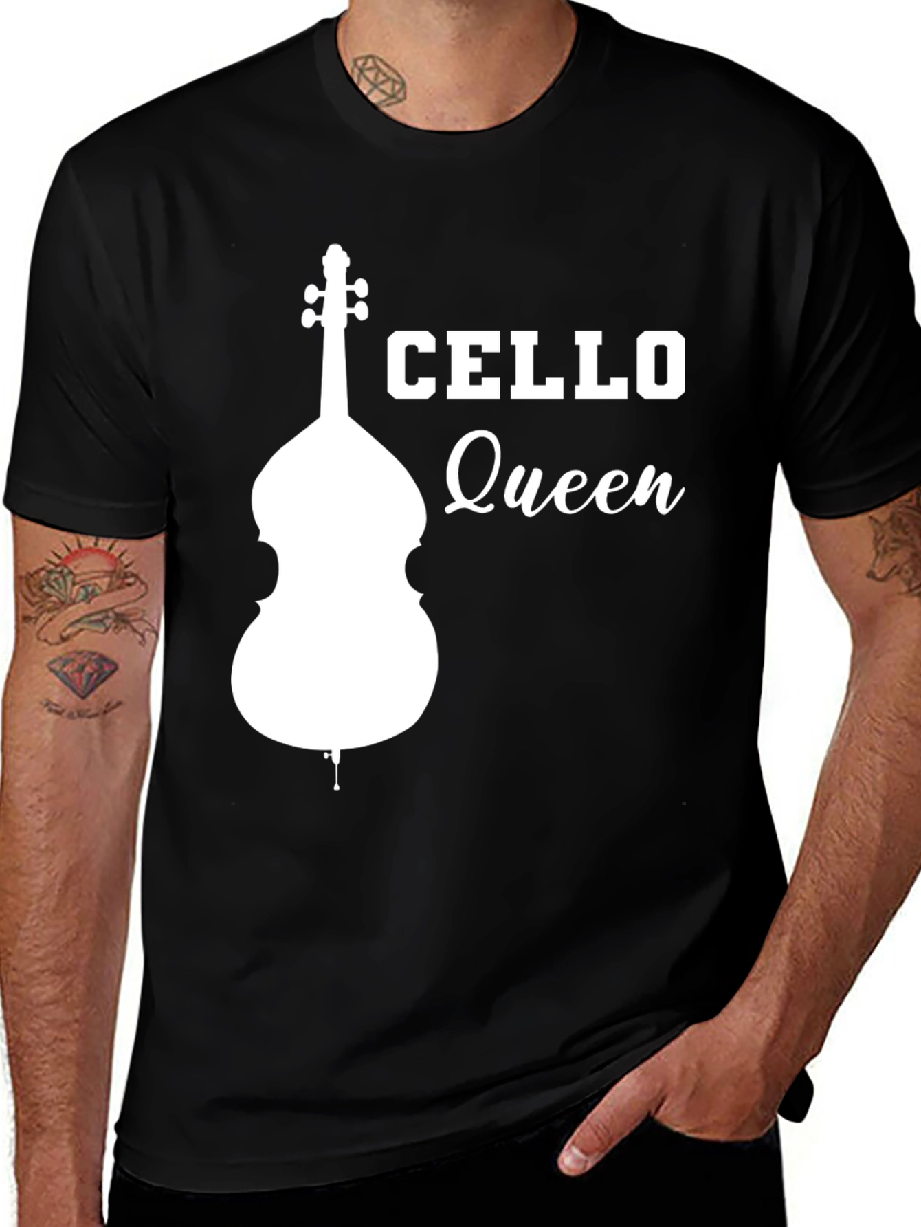 Cello Queen Graphic T-Shirt - Musician Tee