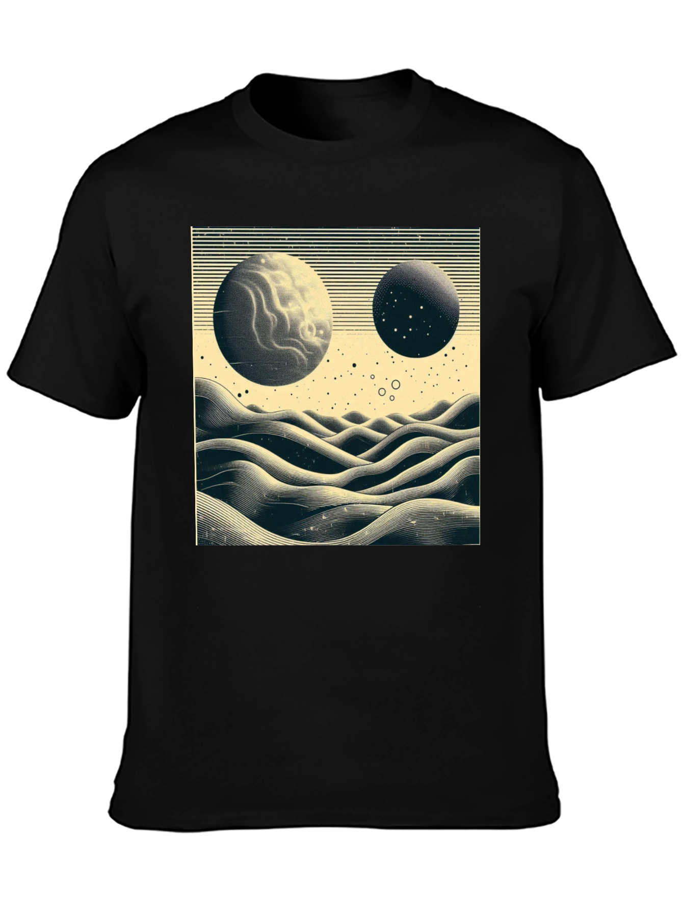 Planetary Landscape Graphic Tee - Black
