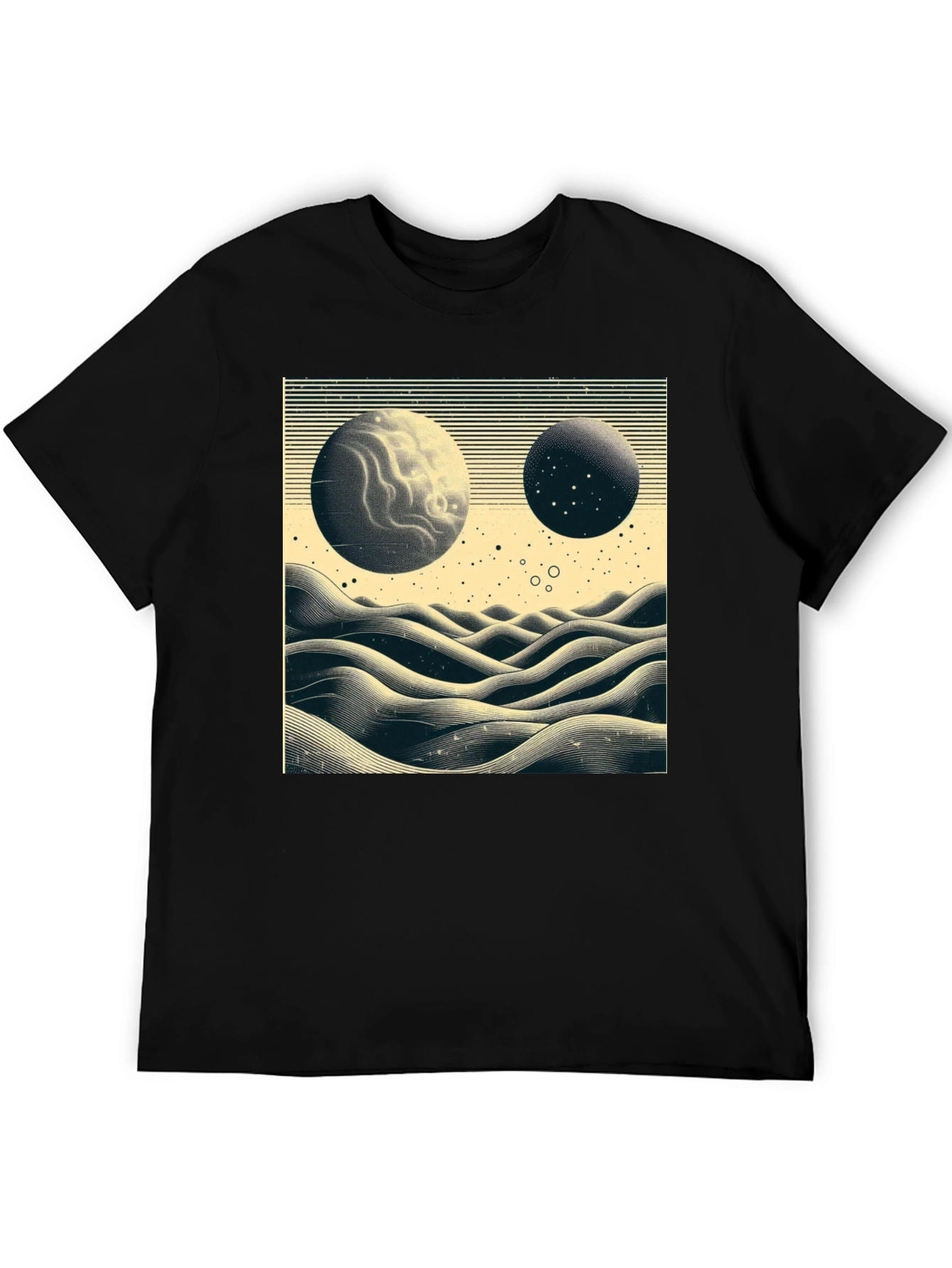 Planetary Landscape Graphic Tee - Black