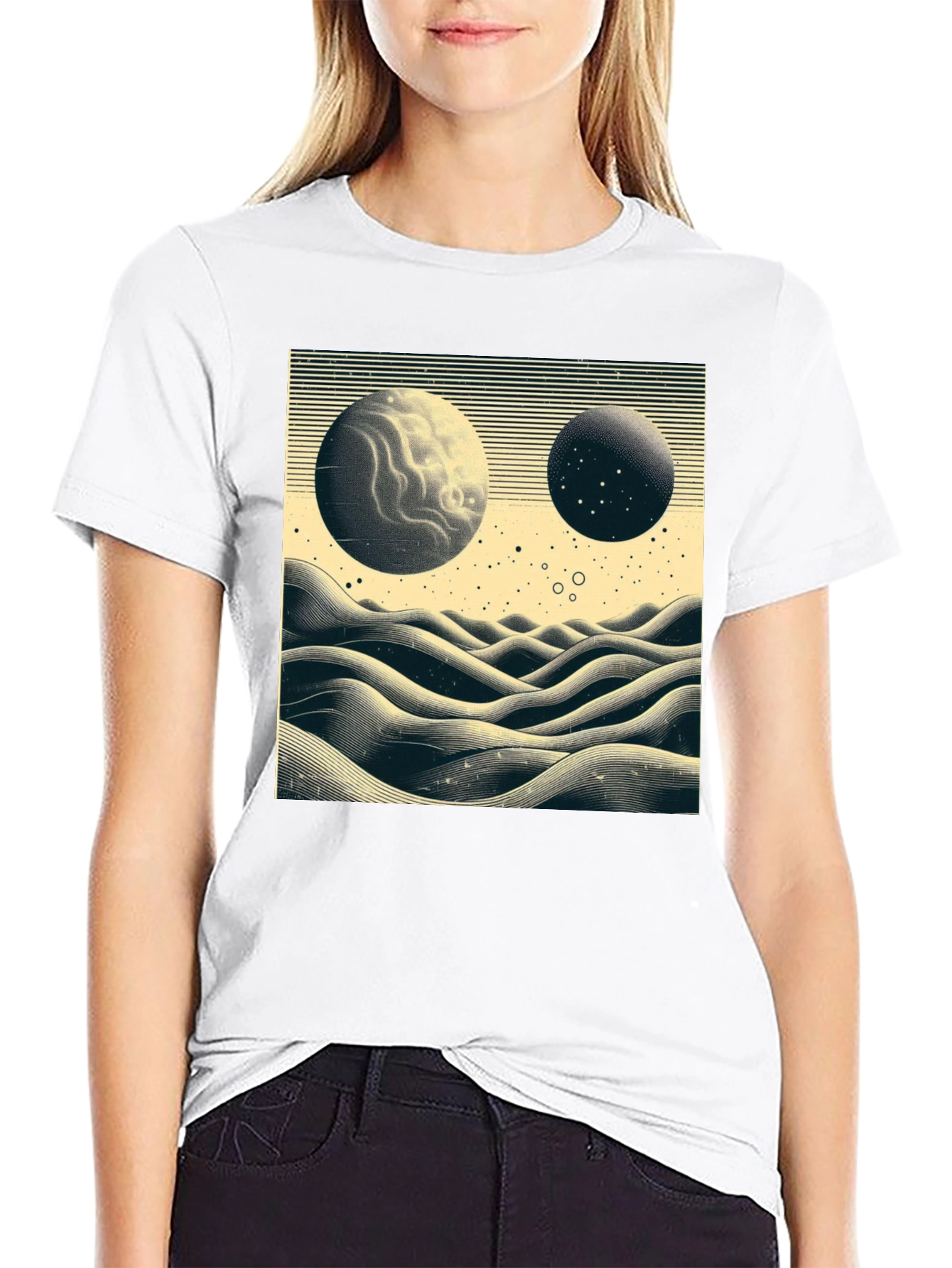 Planetary Landscape Graphic Tee - Black
