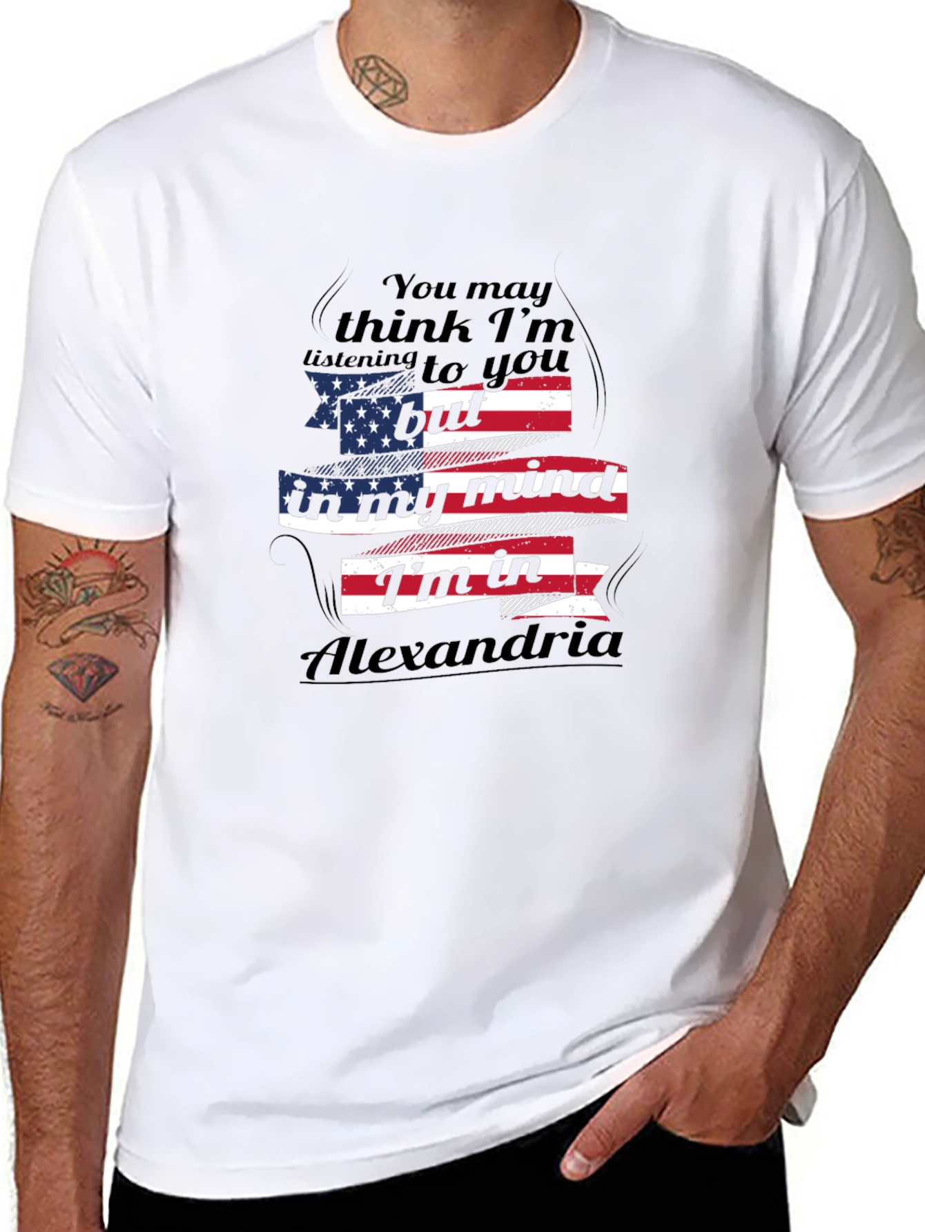 Alexandria T-Shirt American Flag Novelty