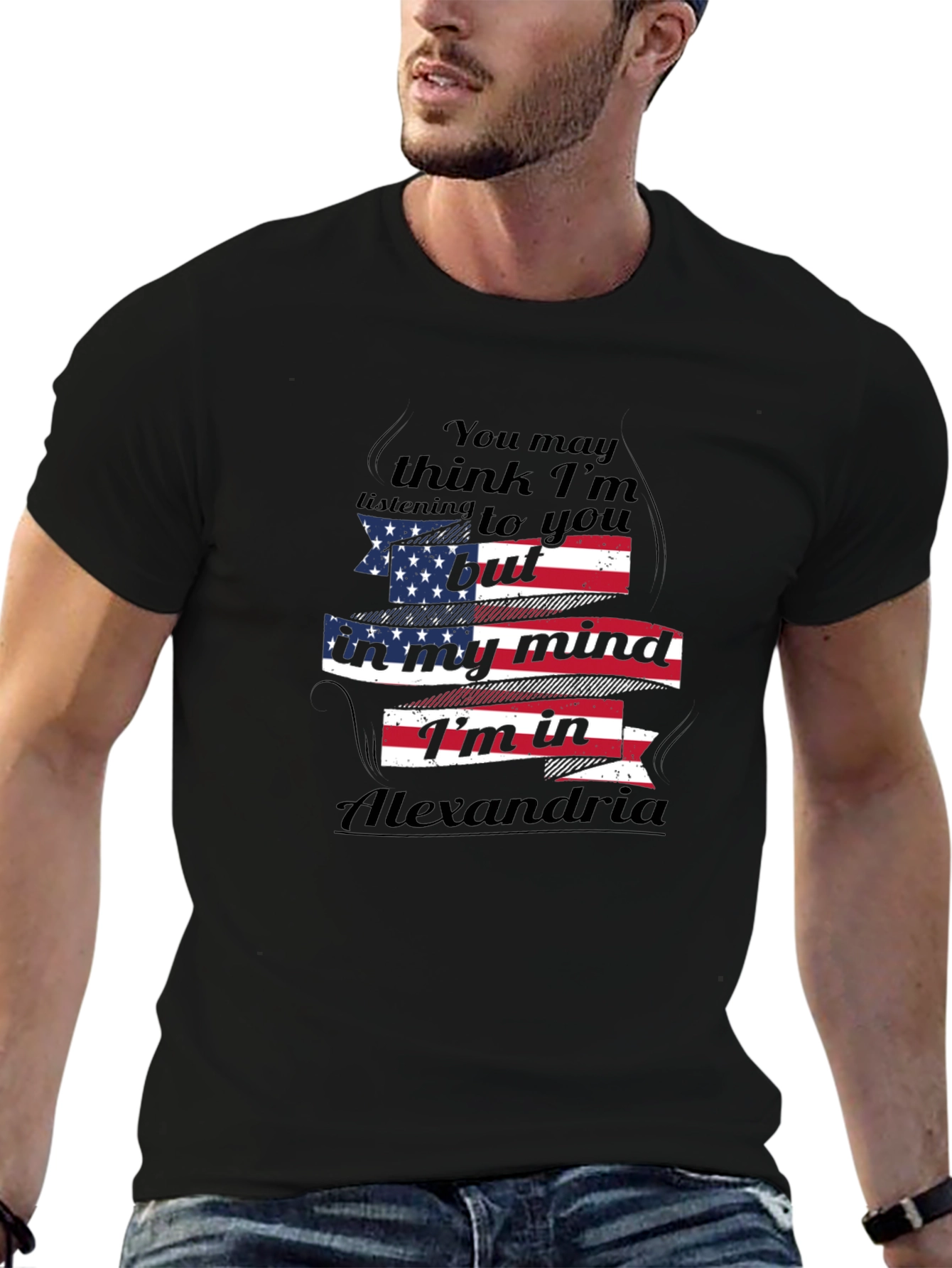Alexandria T-Shirt American Flag Novelty