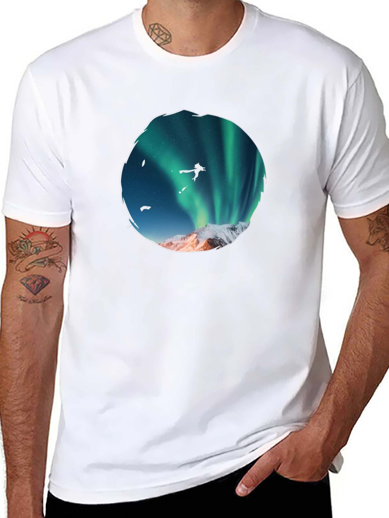 Aurora Skydiver Graphic Tee - Black