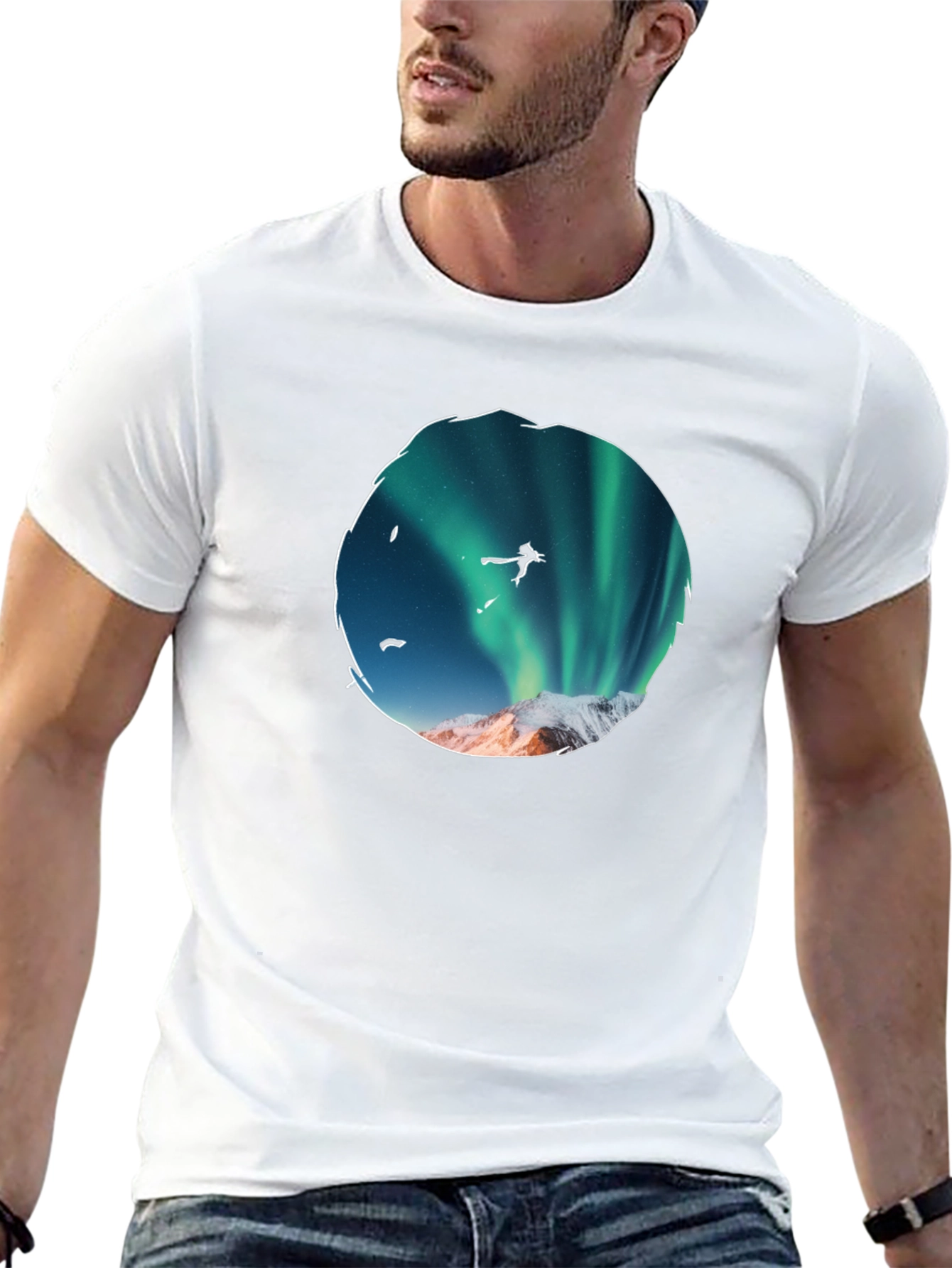Aurora Skydiver Graphic Tee - Black