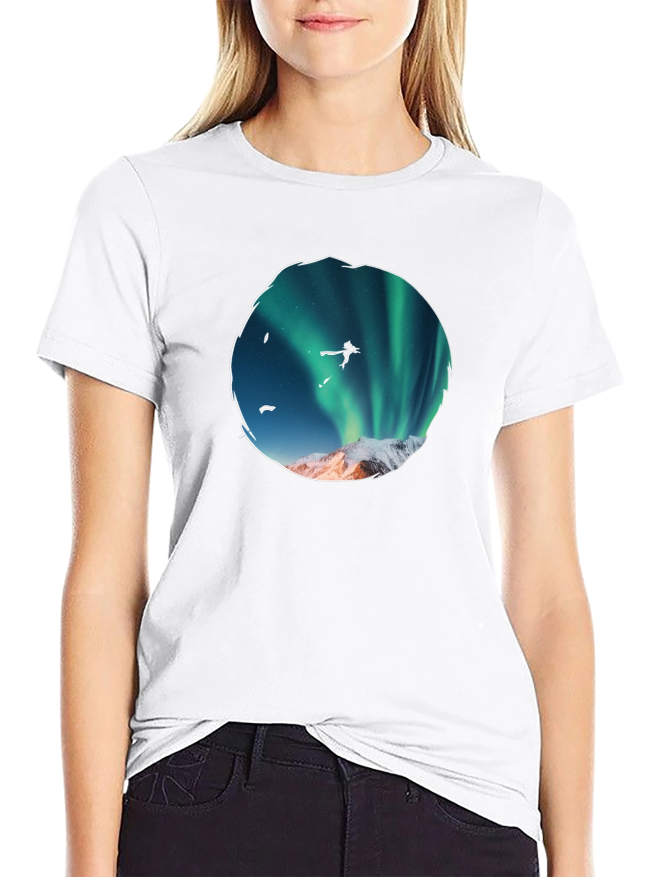 Aurora Skydiver Graphic Tee - Black