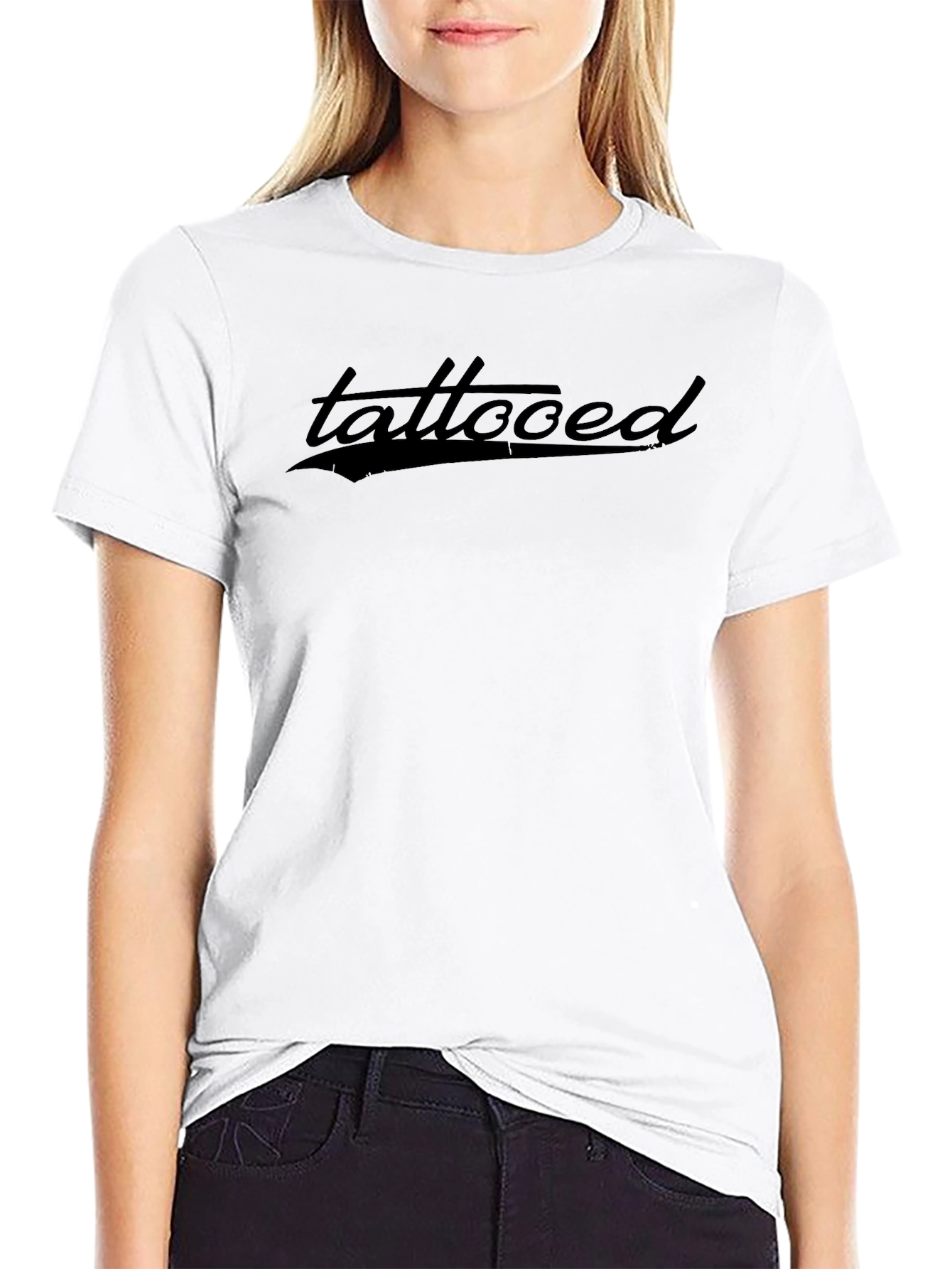 Tattooed Graphic Print Black T-Shirt
