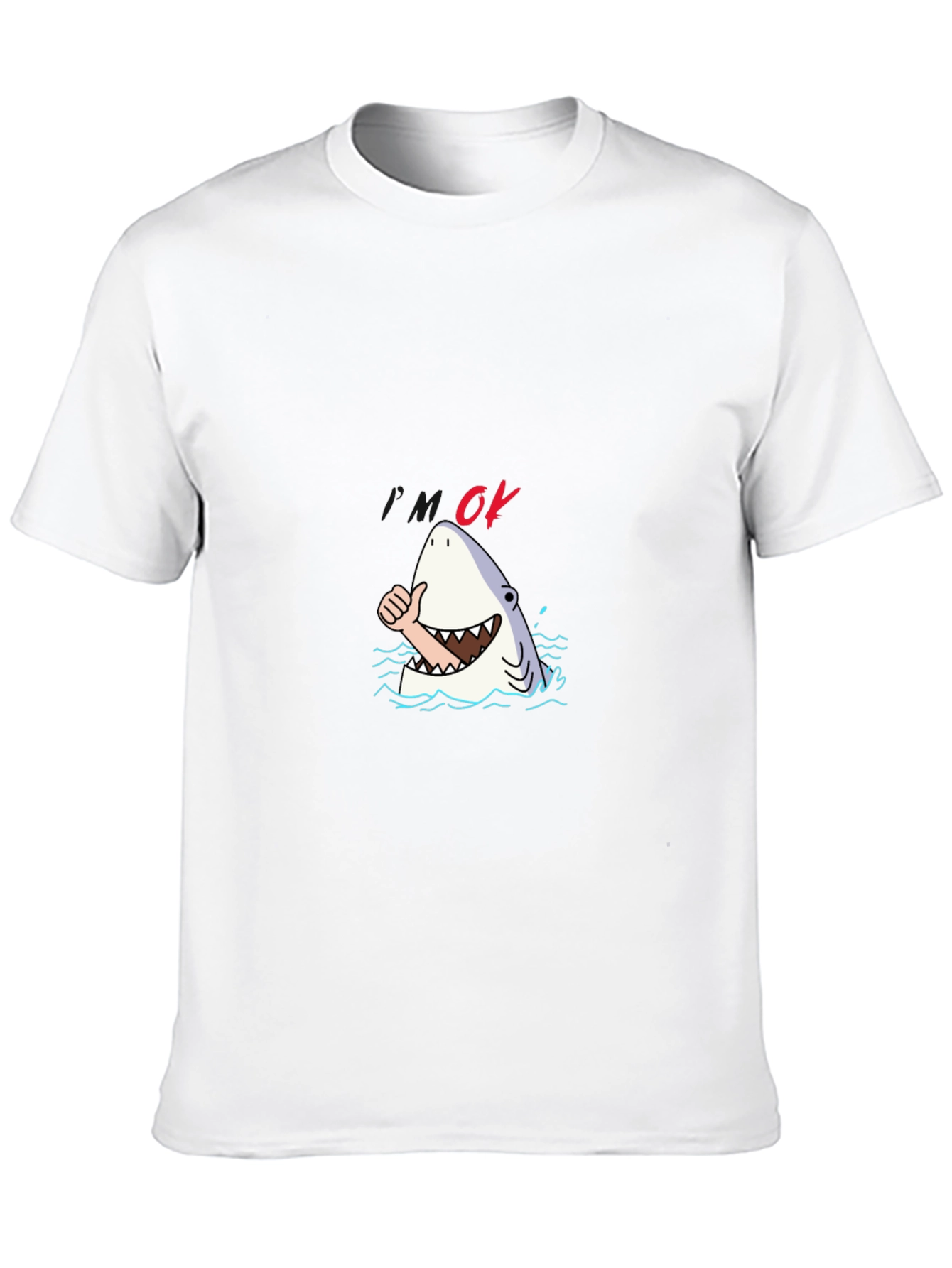 Shark OK T-Shirt - Funny Cartoon Graphic Tee