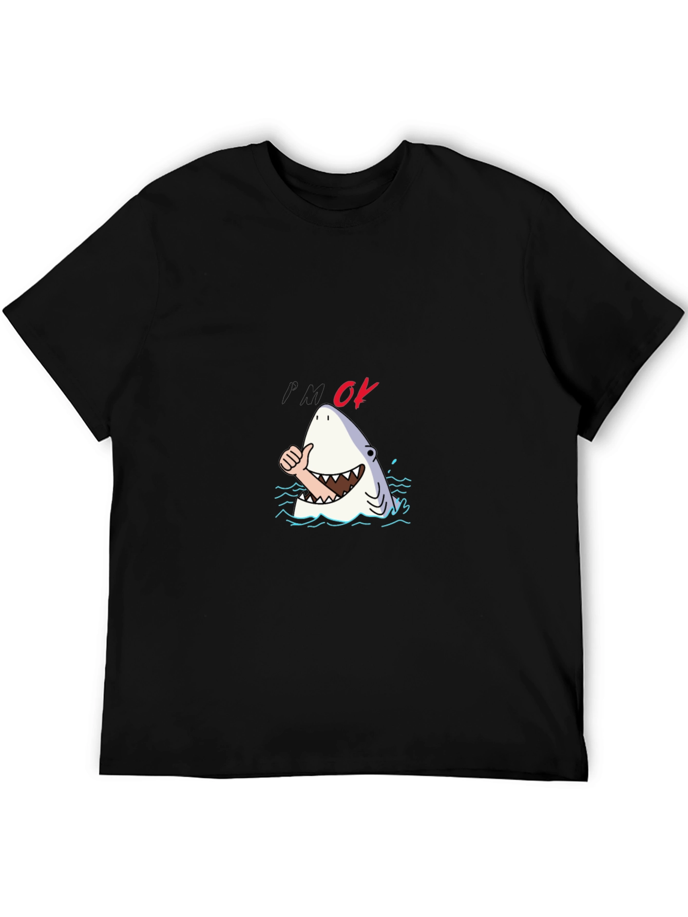 Shark OK T-Shirt - Funny Cartoon Graphic Tee