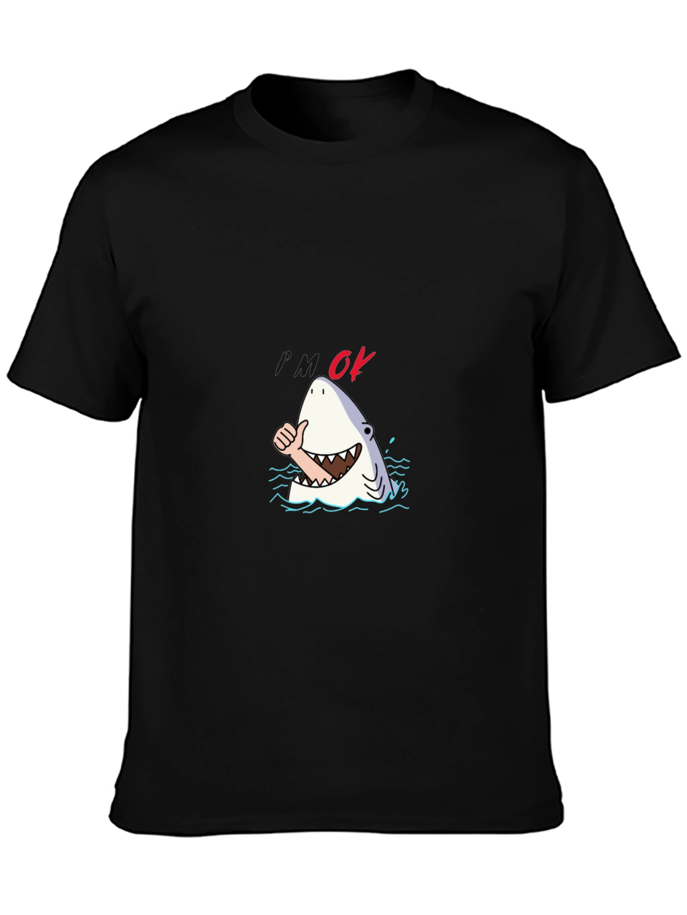 Shark OK T-Shirt - Funny Cartoon Graphic Tee