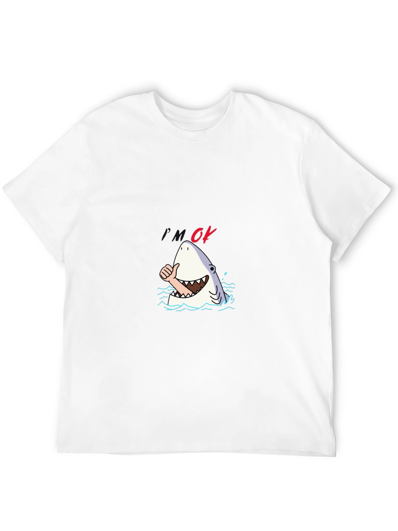 Shark OK T-Shirt - Funny Cartoon Graphic Tee