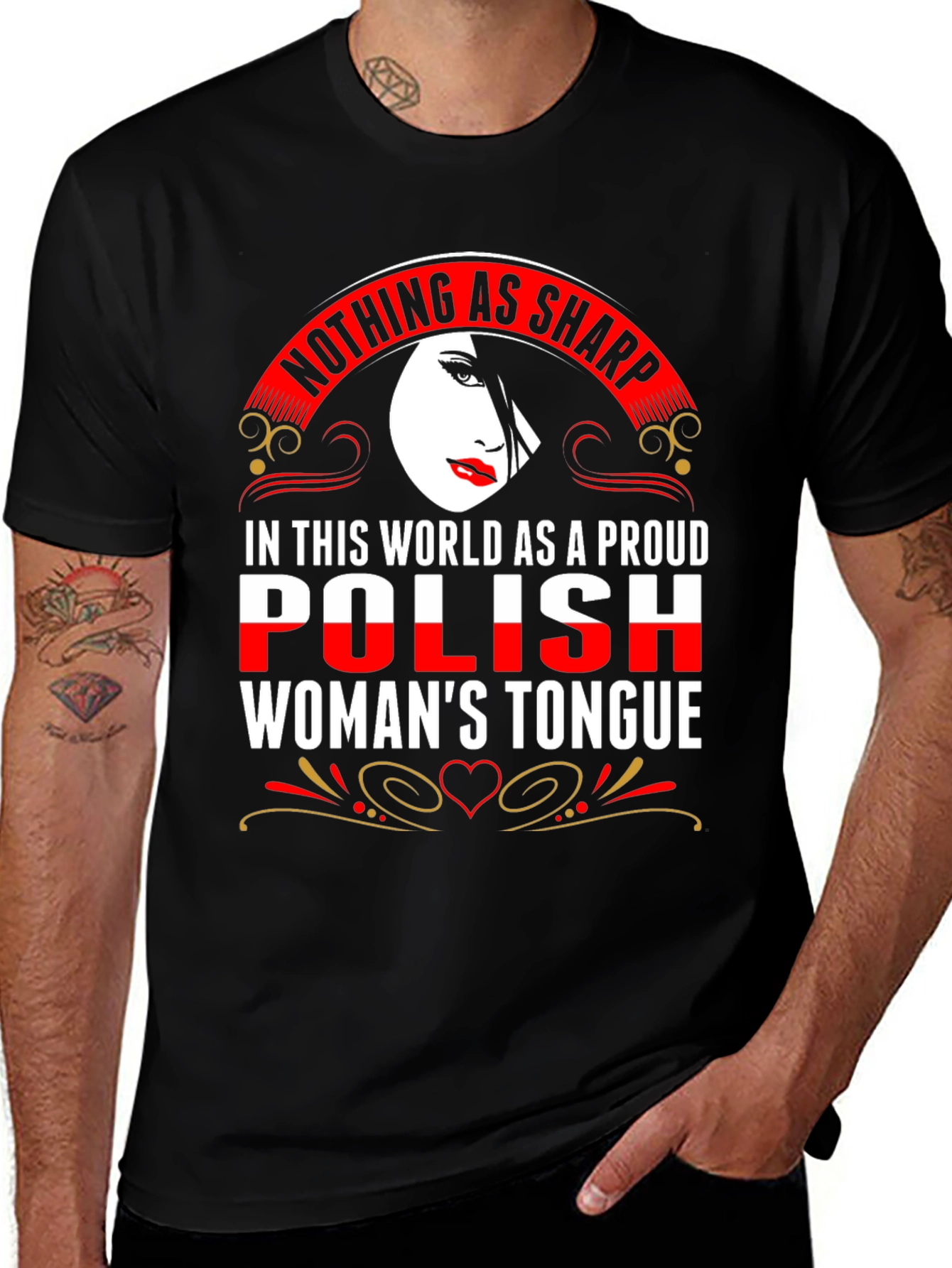 Proud Polish Womans Tongue Graphic Tee