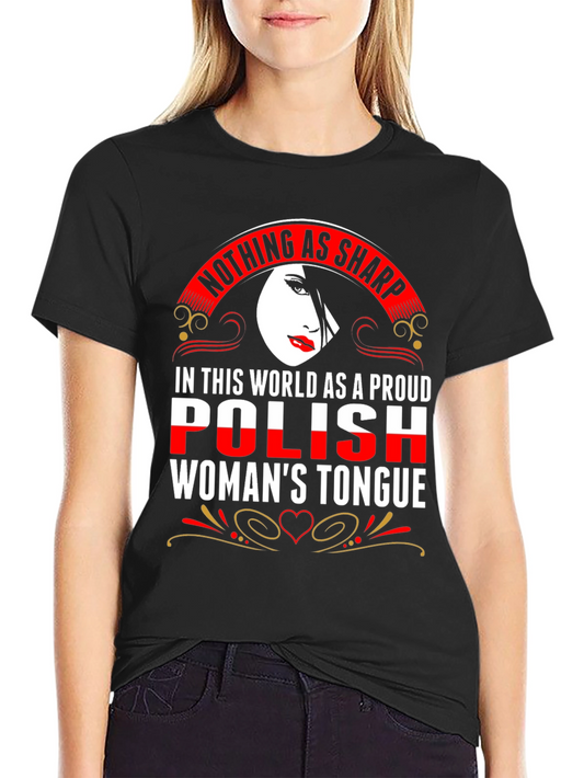 Proud Polish Womans Tongue Graphic Tee