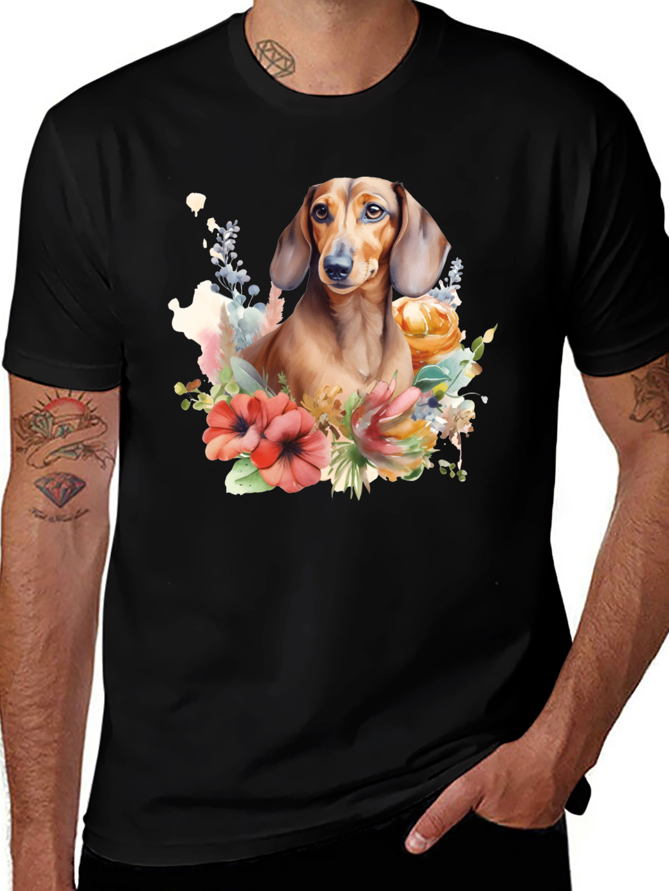 Dachshund Floral T-Shirt