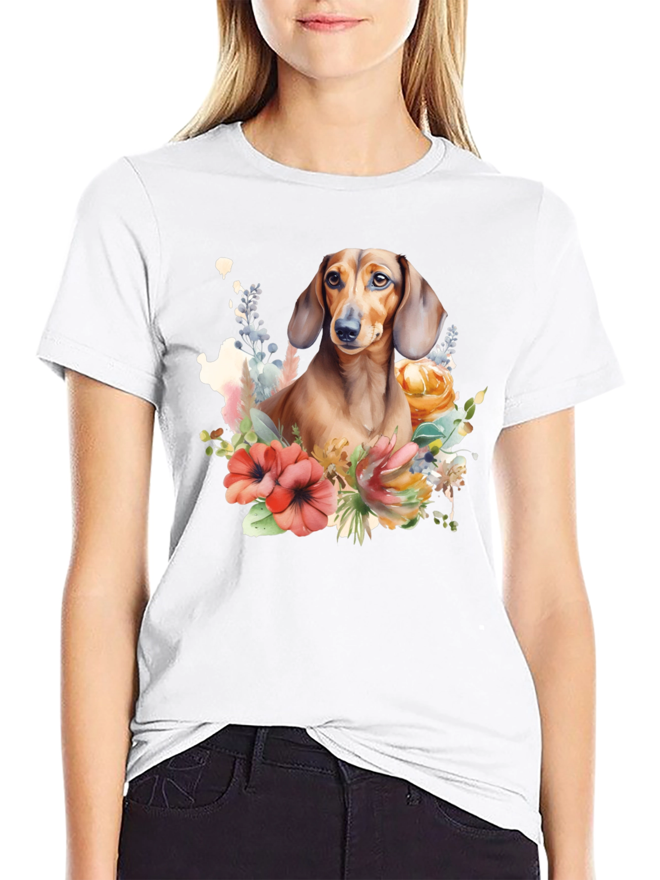 Dachshund Floral T-Shirt