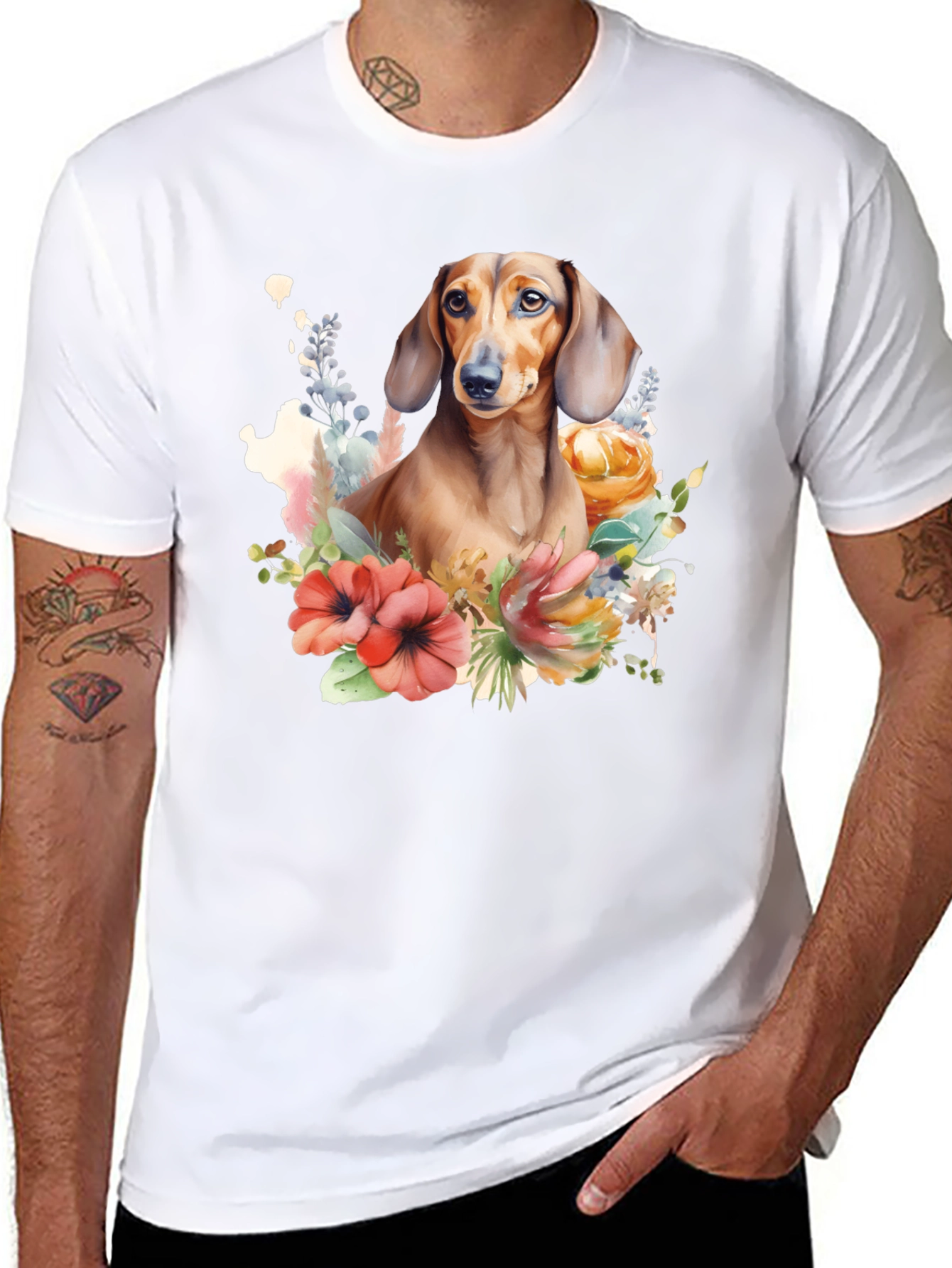 Dachshund Floral T-Shirt
