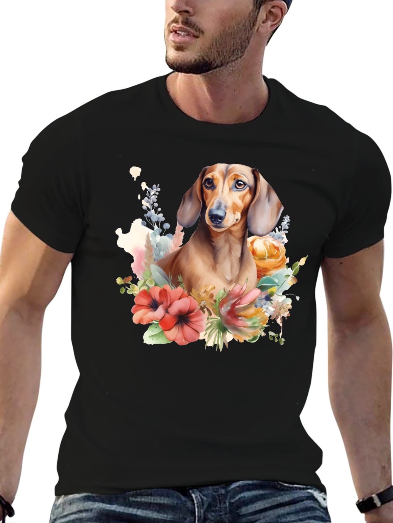 Dachshund Floral T-Shirt