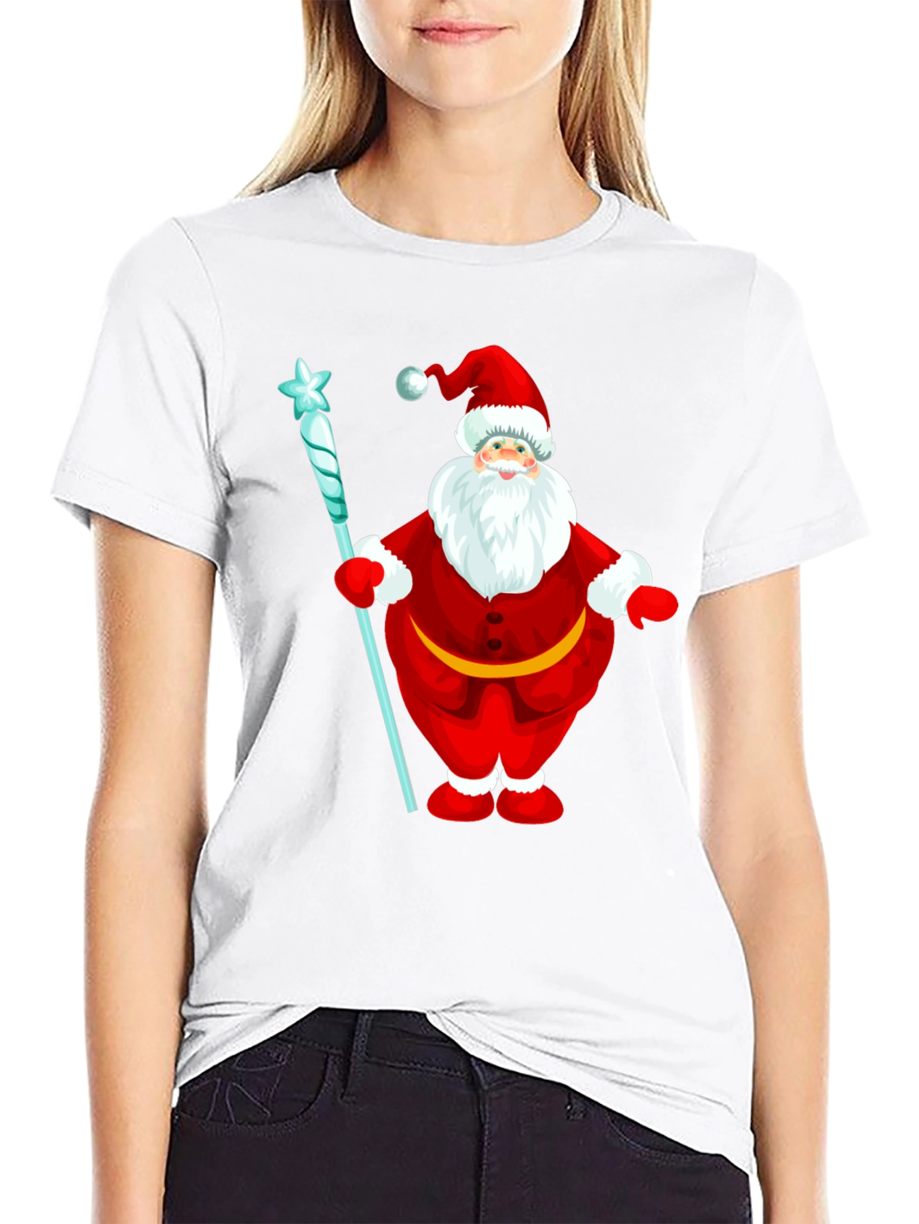 Festive Santa Claus Graphic T-Shirt - Holiday Cheer