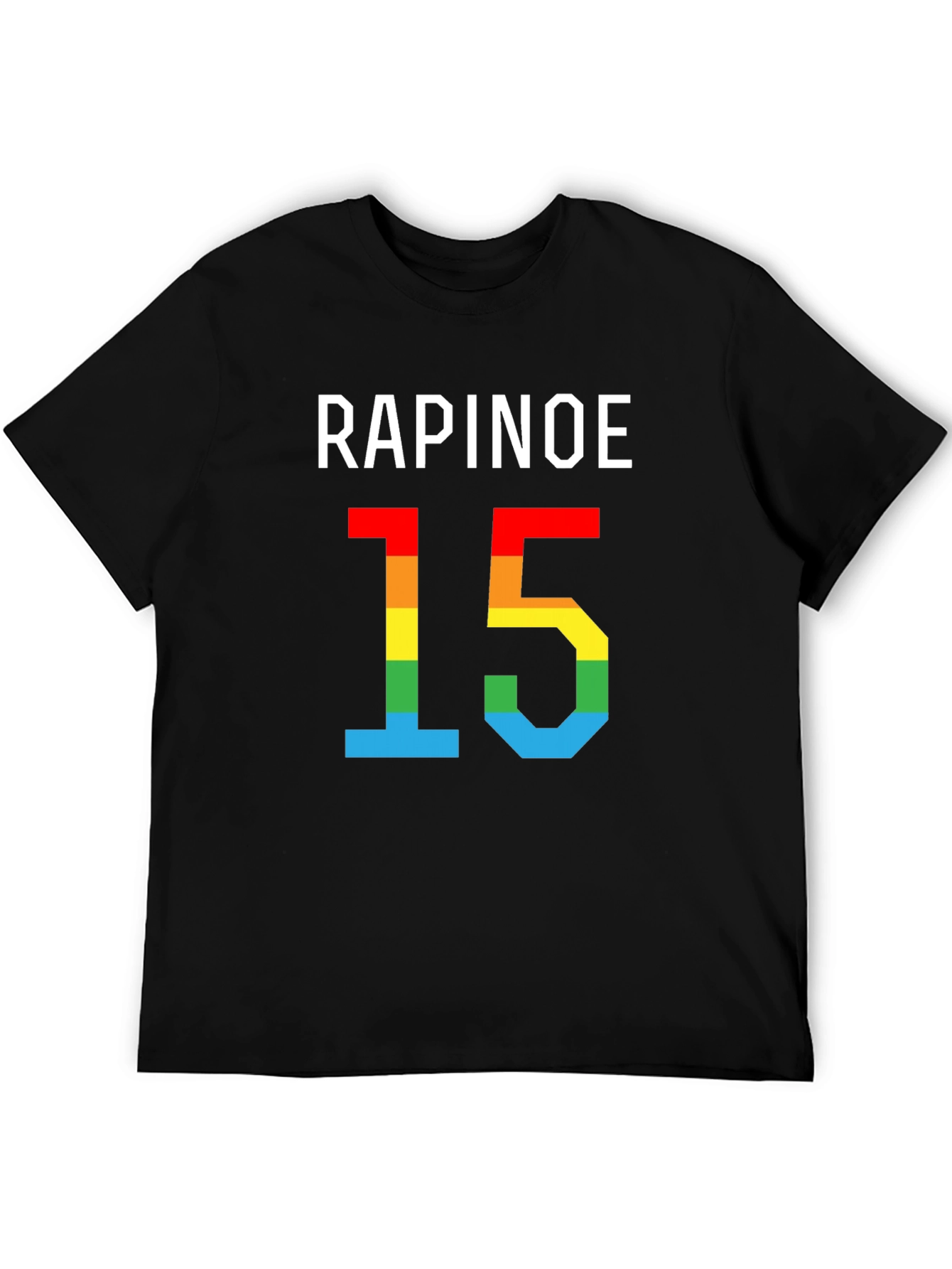 Rapinoe 15 Rainbow Pride T-Shirt - Black