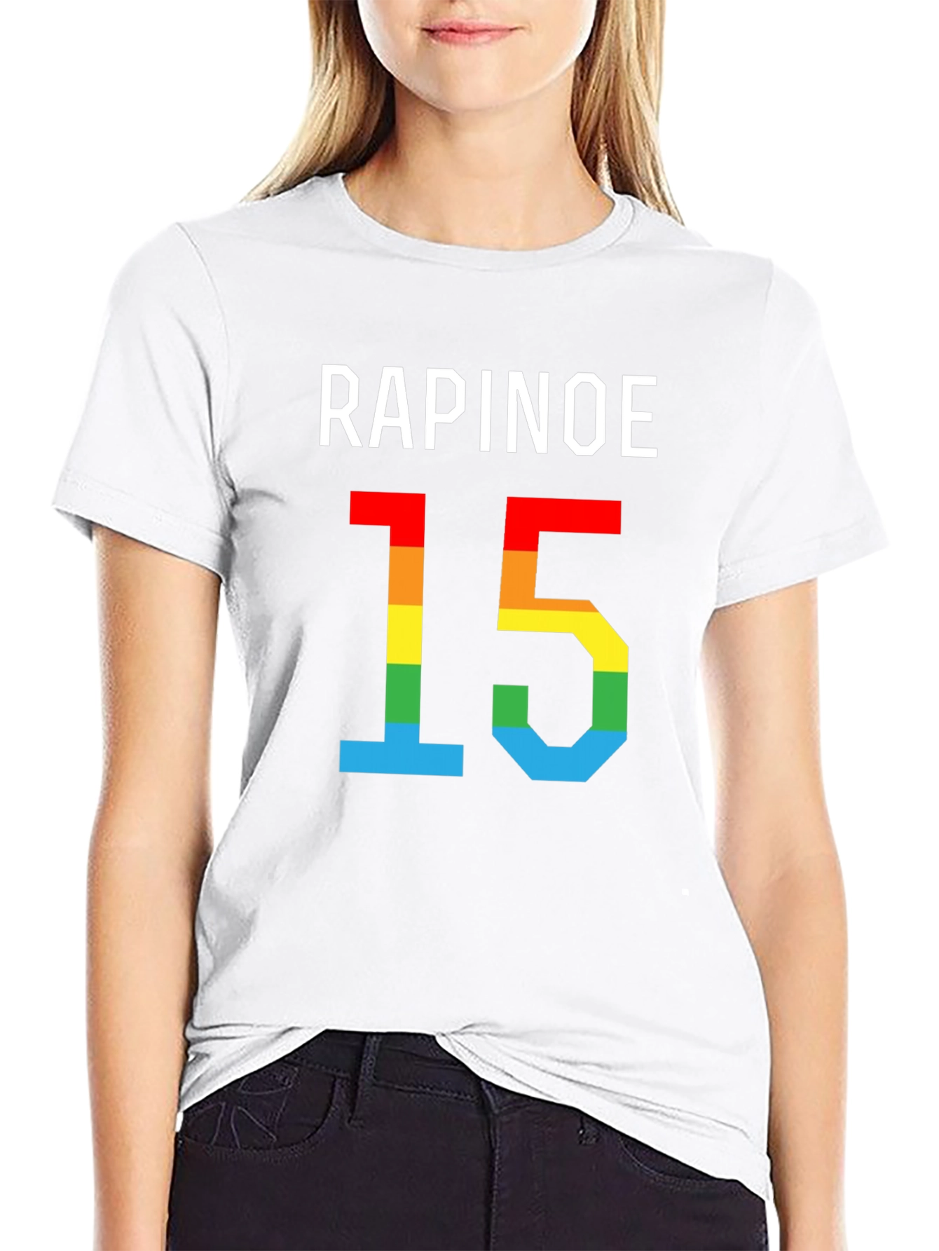 Rapinoe 15 Rainbow Pride T-Shirt - Black