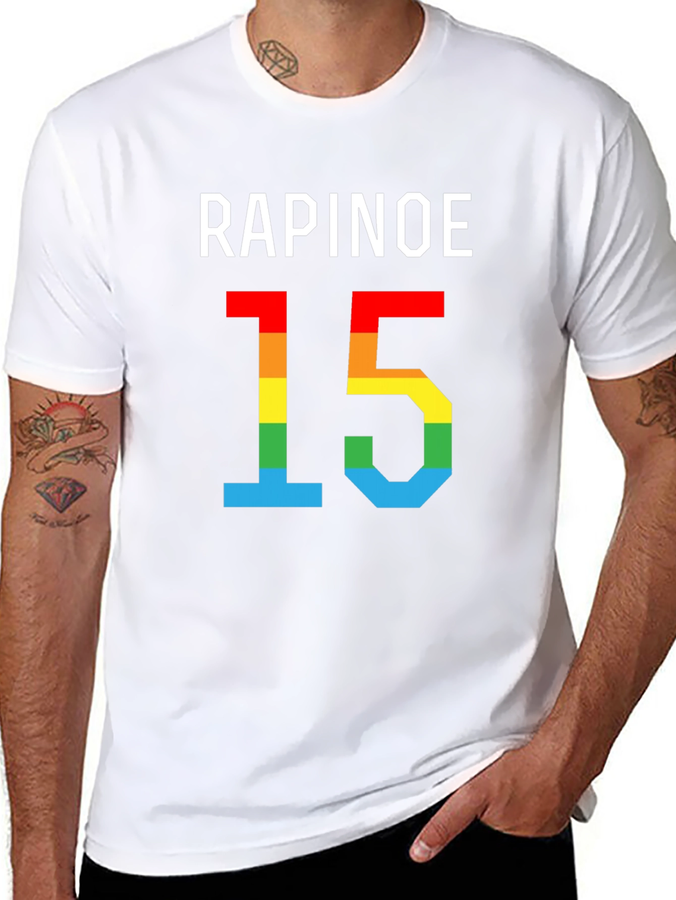 Rapinoe 15 Rainbow Pride T-Shirt - Black