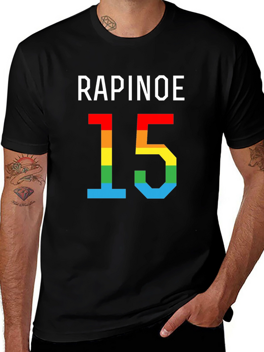 Rapinoe 15 Rainbow Pride T-Shirt - Black