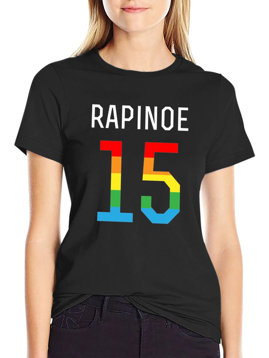 Rapinoe 15 Rainbow Pride T-Shirt - Black