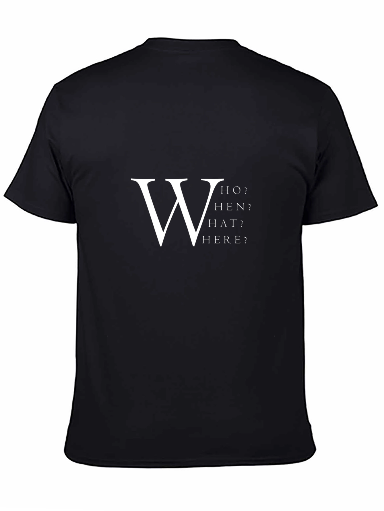 Who What When Where Black T-Shirt