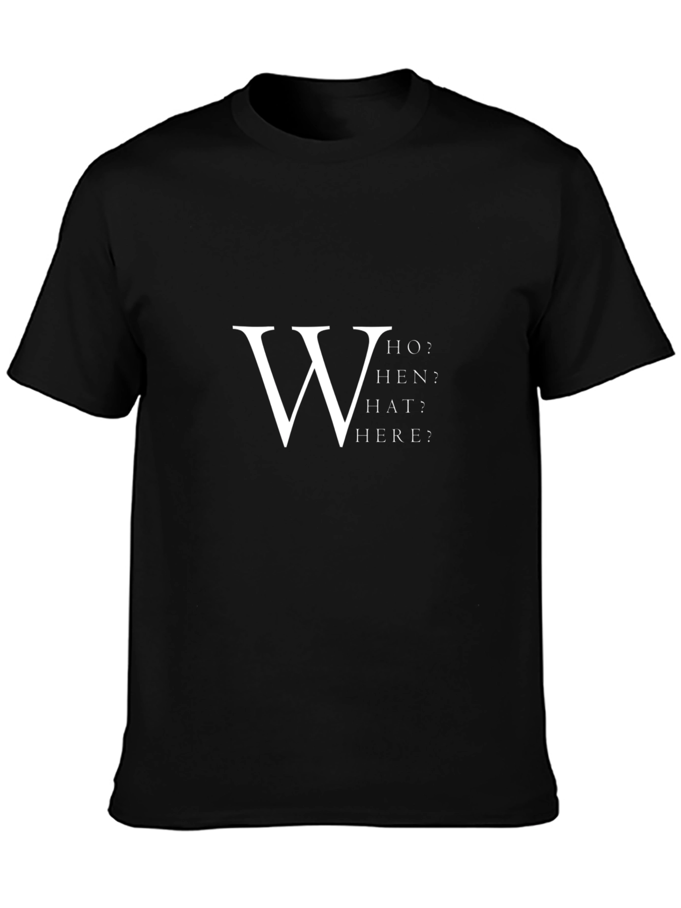 Who What When Where Black T-Shirt