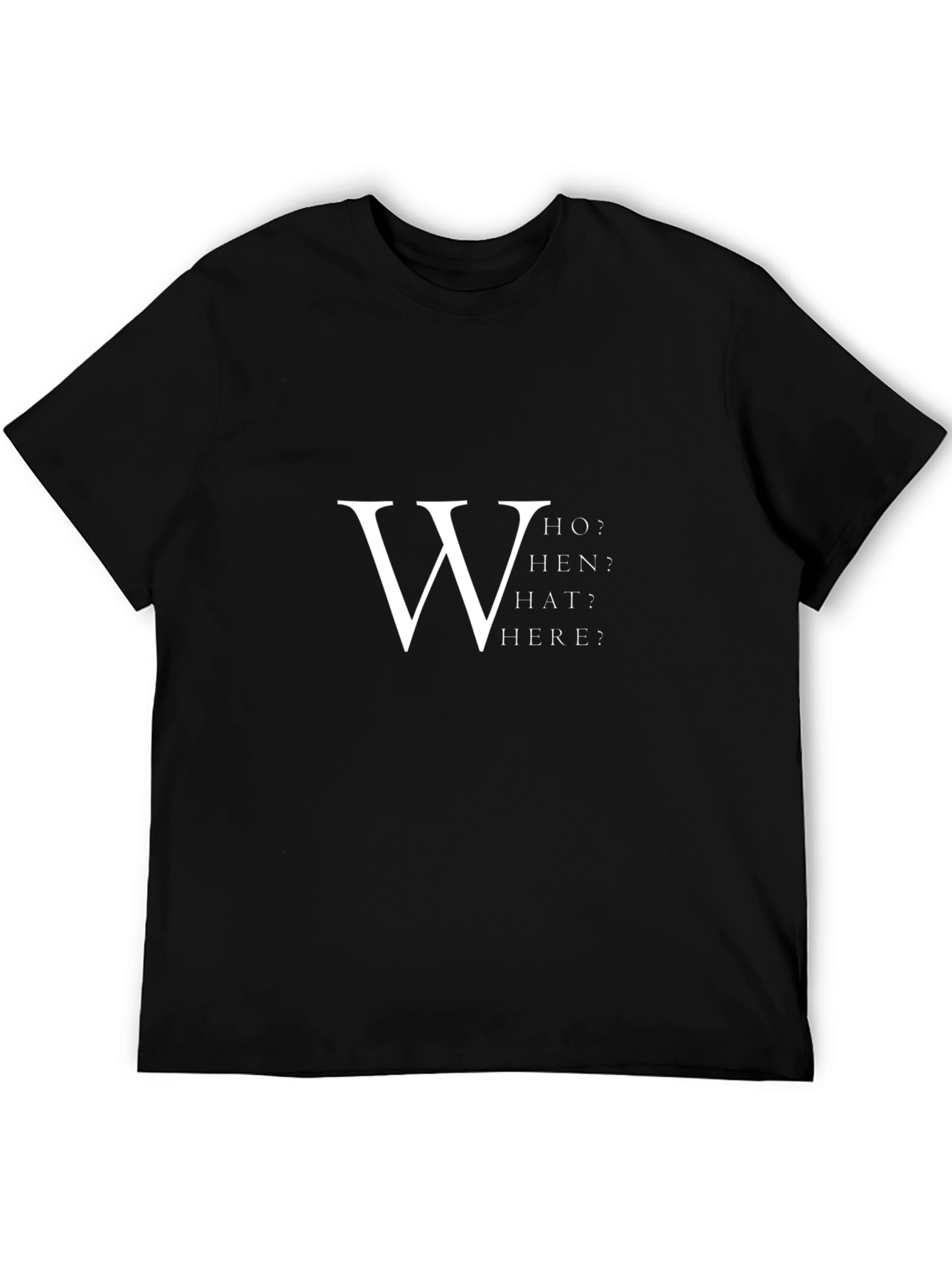 Who What When Where Black T-Shirt