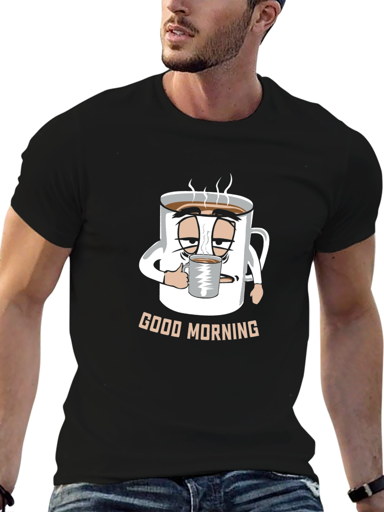 Funny Good Morning Coffee Mug Cartoon T-Shirt