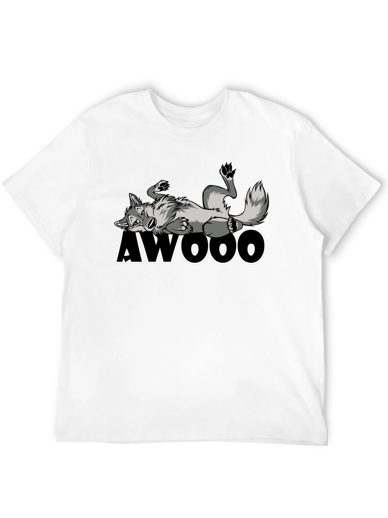 Awooo Wolf Graphic T-Shirt - Black Cotton Tee