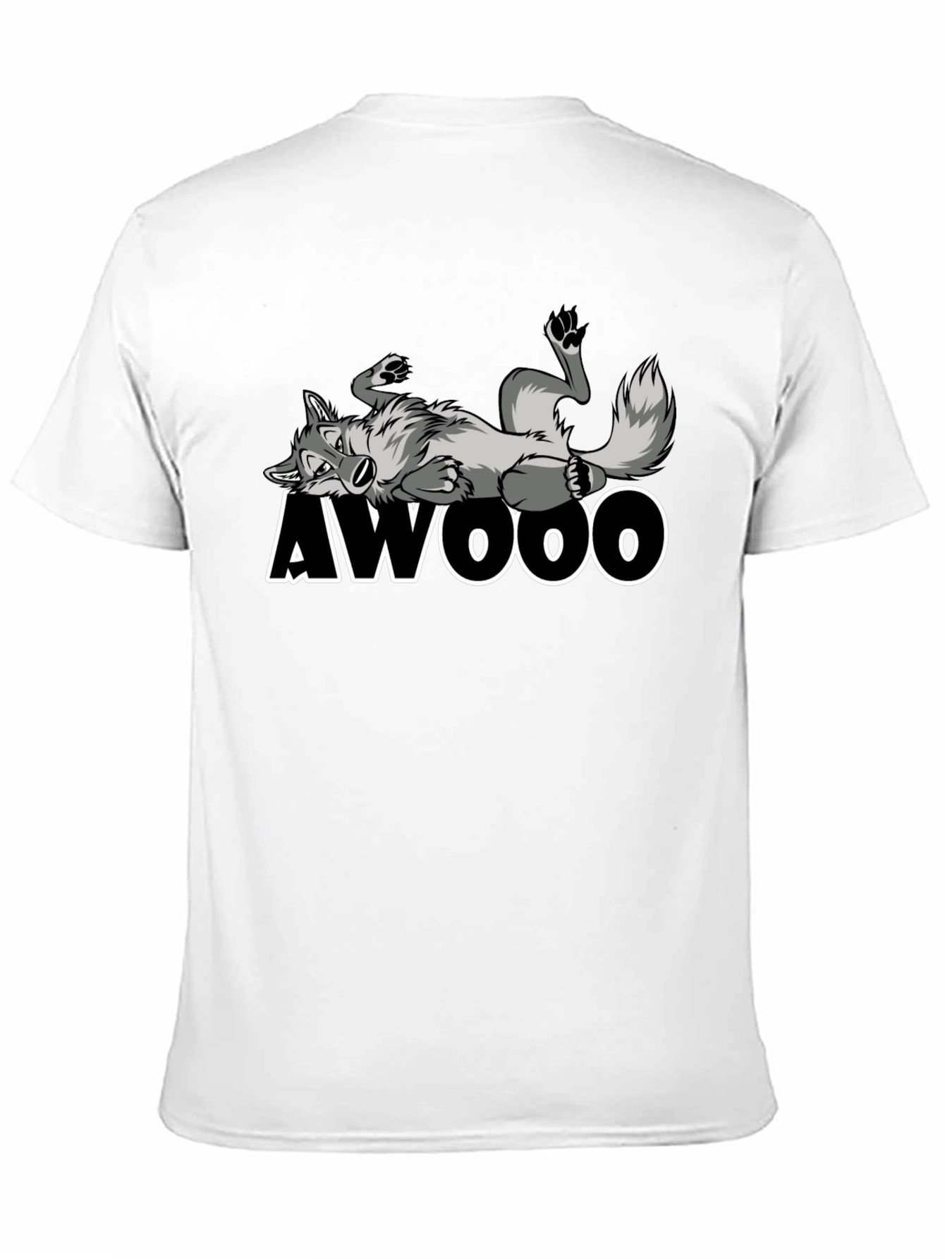 Awooo Wolf Graphic T-Shirt - Black Cotton Tee