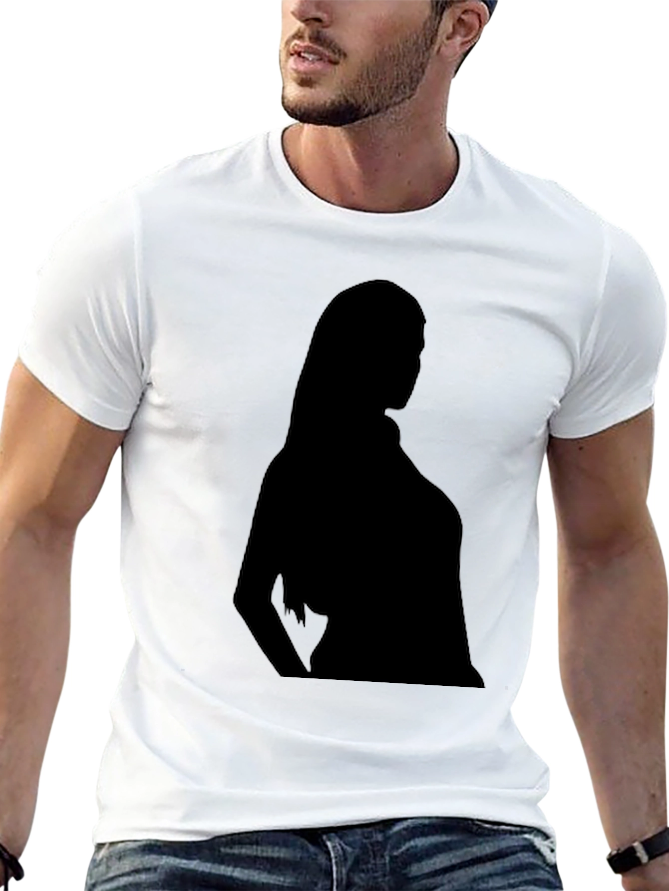 Silhouette Graphic Tee - Classic Black Cotton T-Shirt