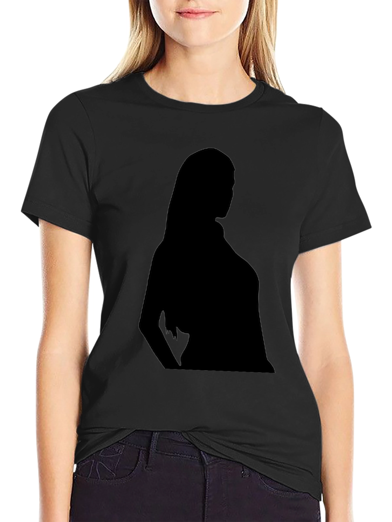 Silhouette Graphic Tee - Classic Black Cotton T-Shirt