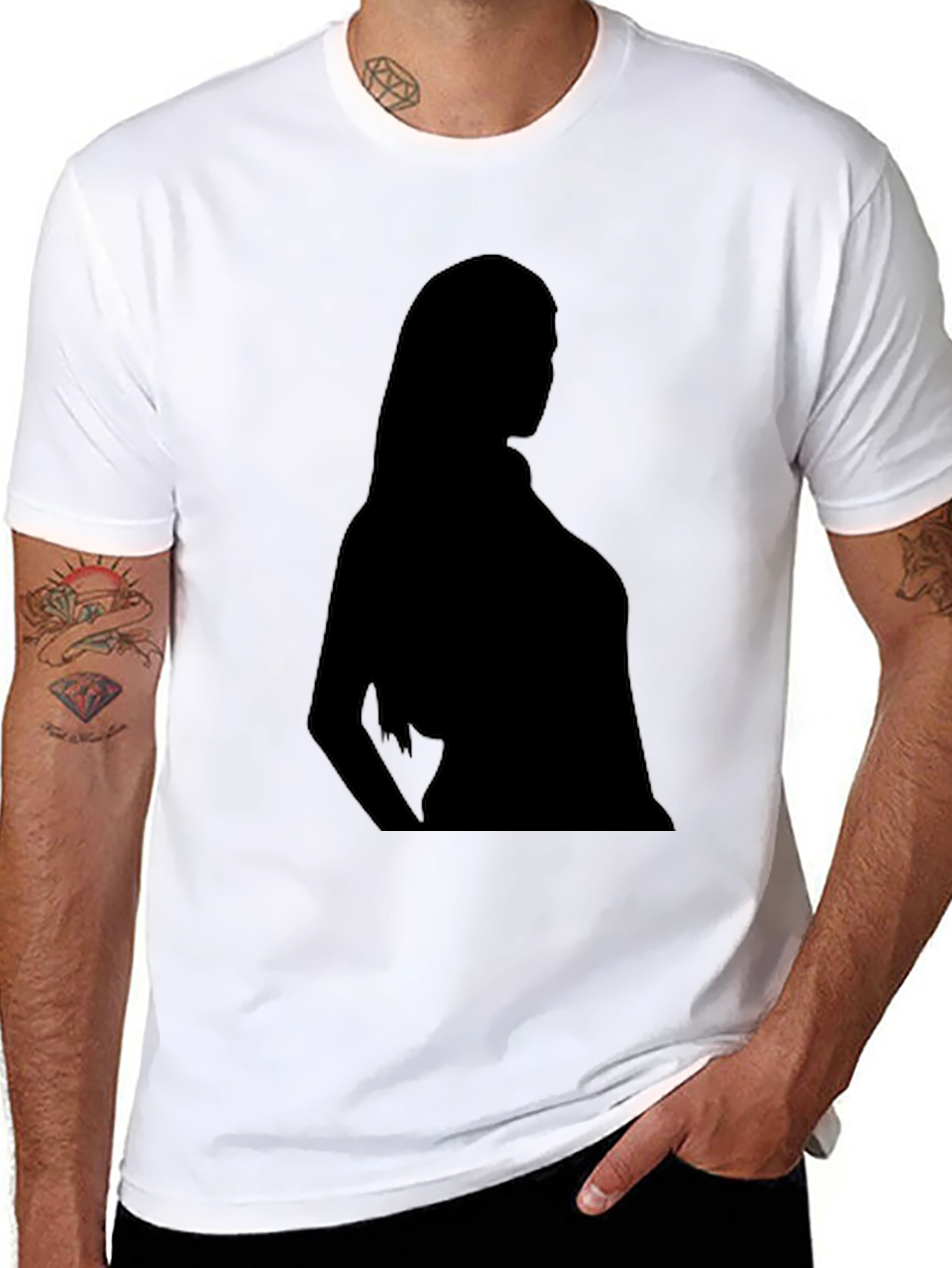 Silhouette Graphic Tee - Classic Black Cotton T-Shirt