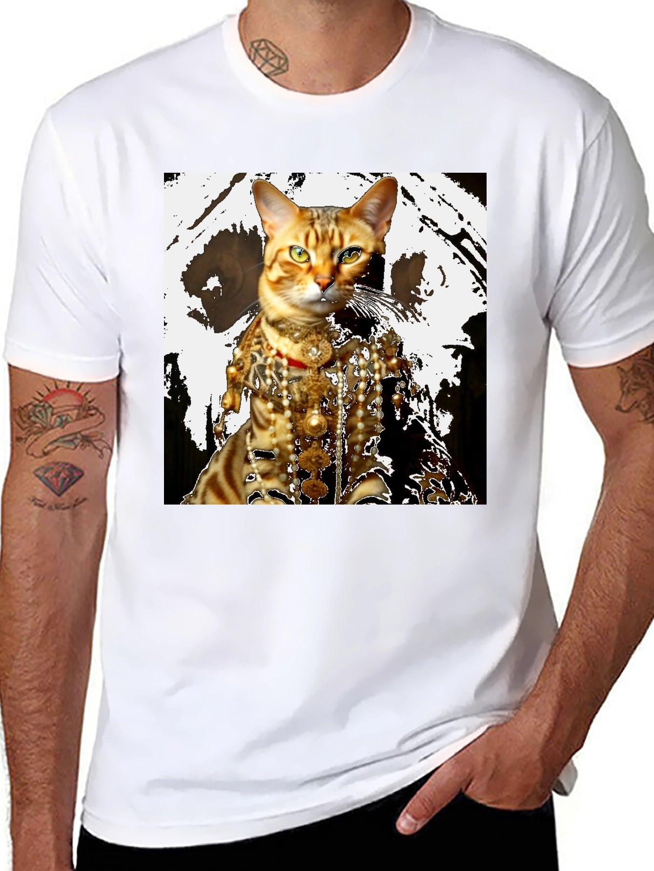 Regal Cat T-Shirt: Unique Feline Fashion
