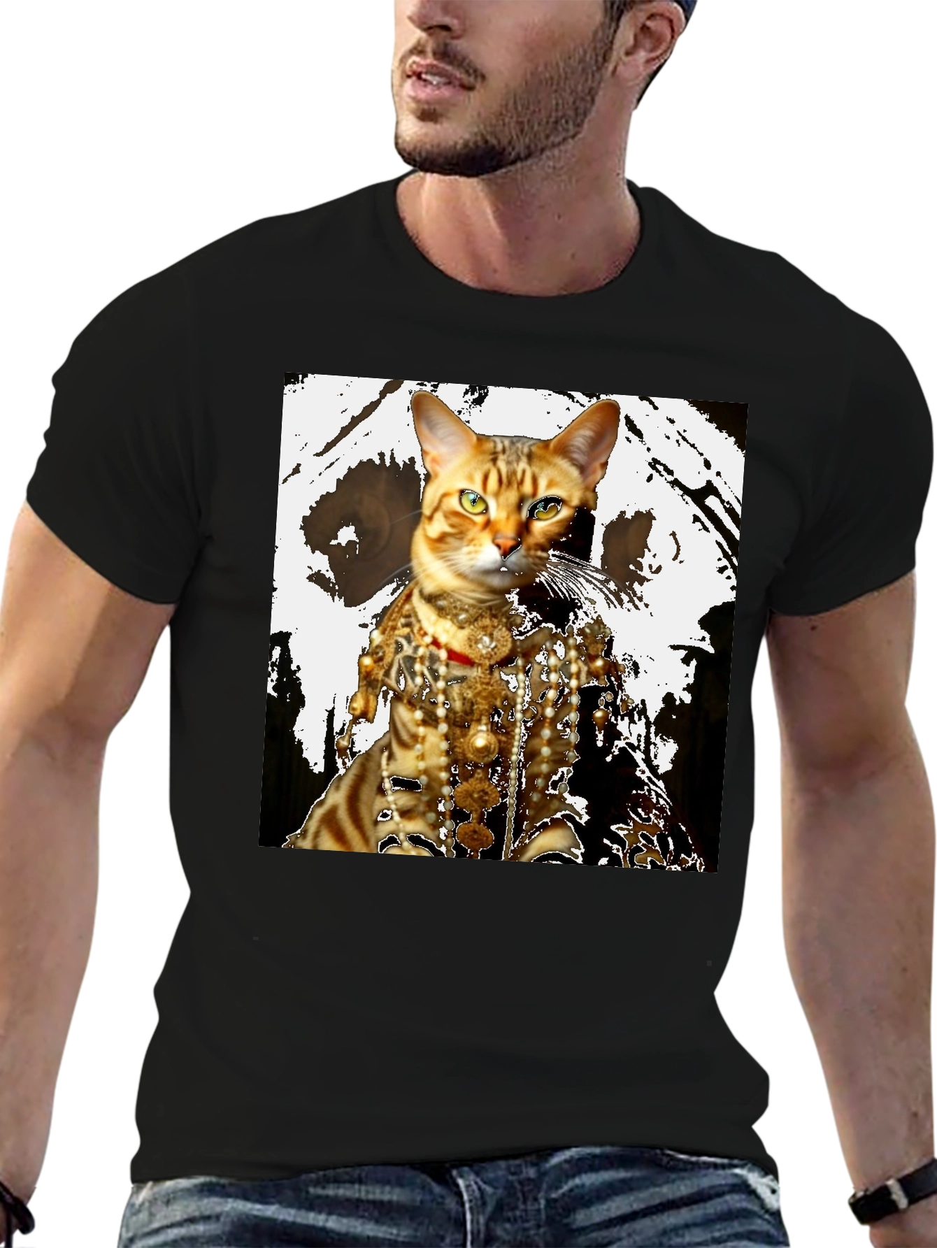 Regal Cat T-Shirt: Unique Feline Fashion