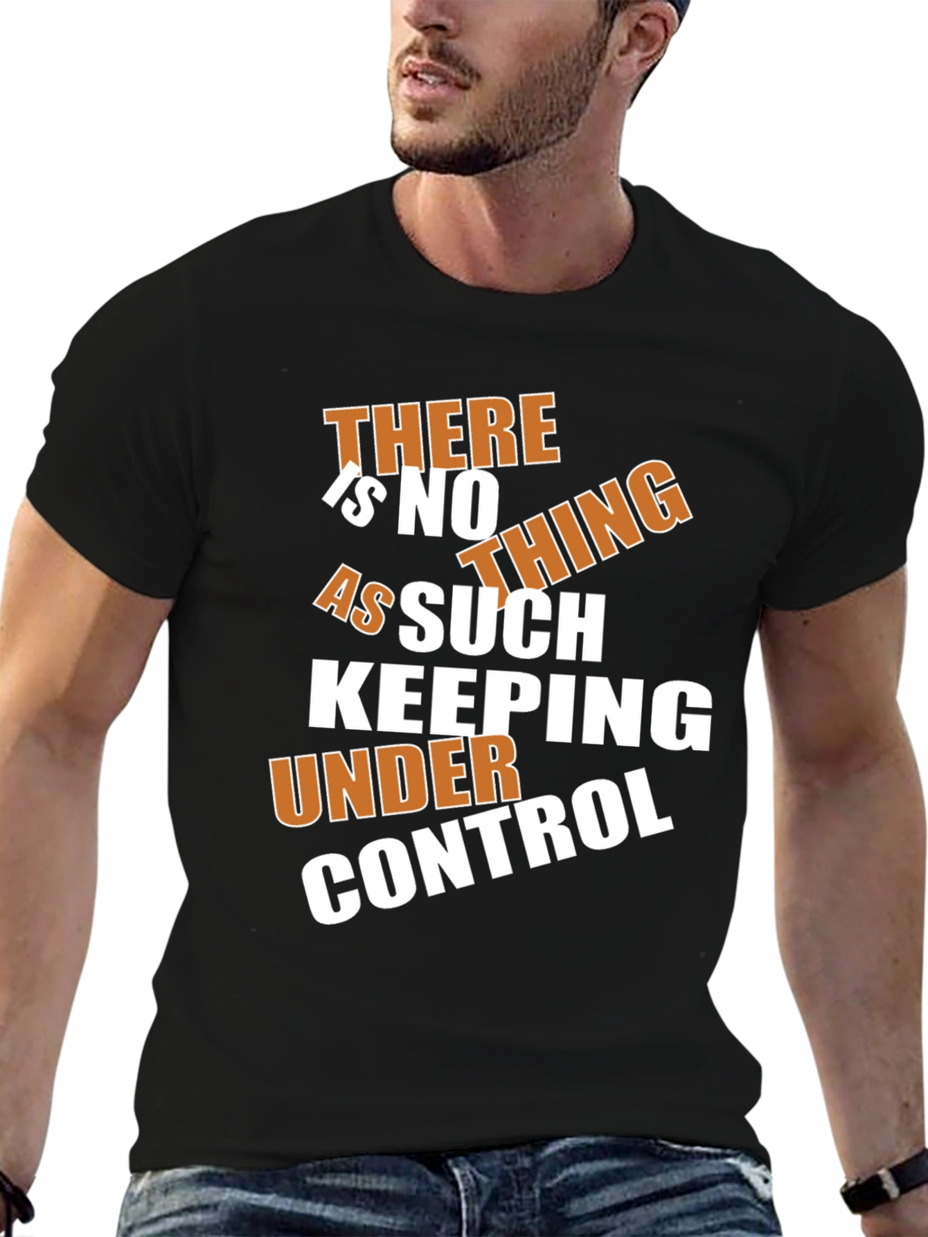 Humorous Slogan Graphic T-Shirt - Black