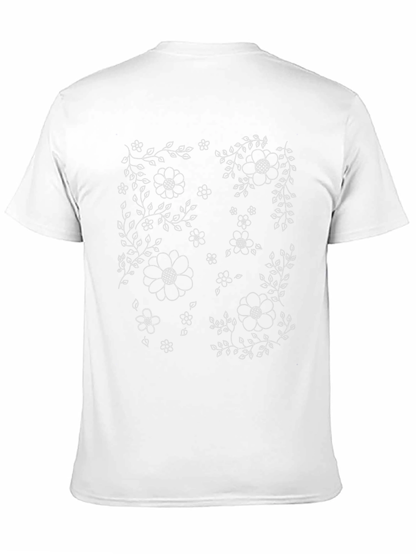 Floral Print Black Crew Neck T-Shirt