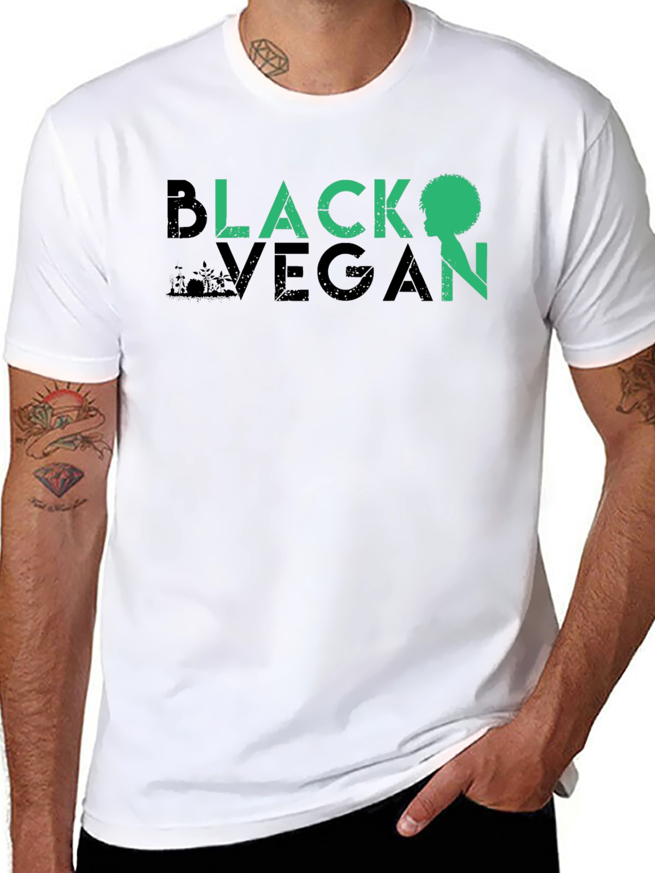 Black Vegan T-Shirt - Unisex Crew Neck Tee