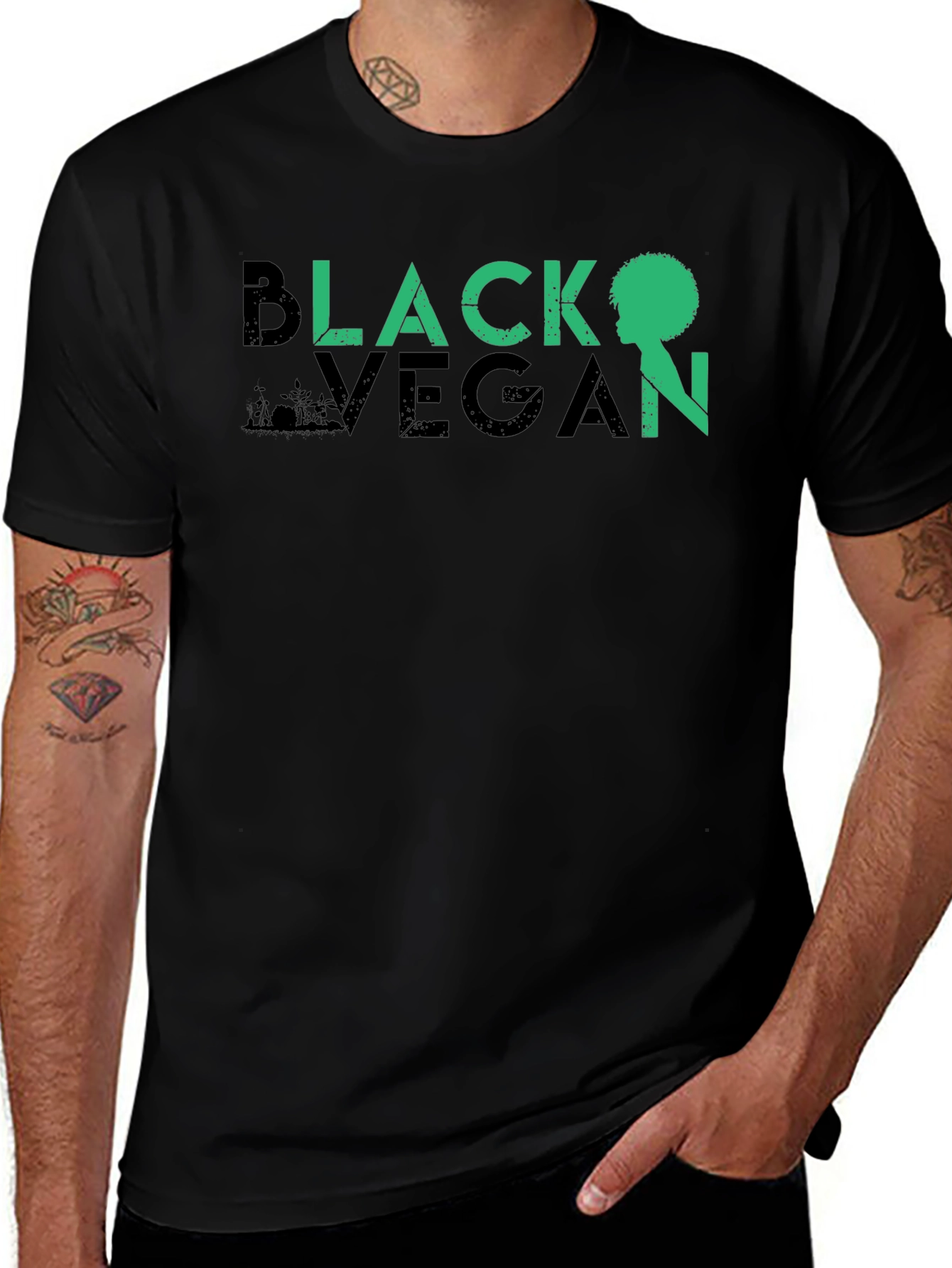 Black Vegan T-Shirt - Unisex Crew Neck Tee