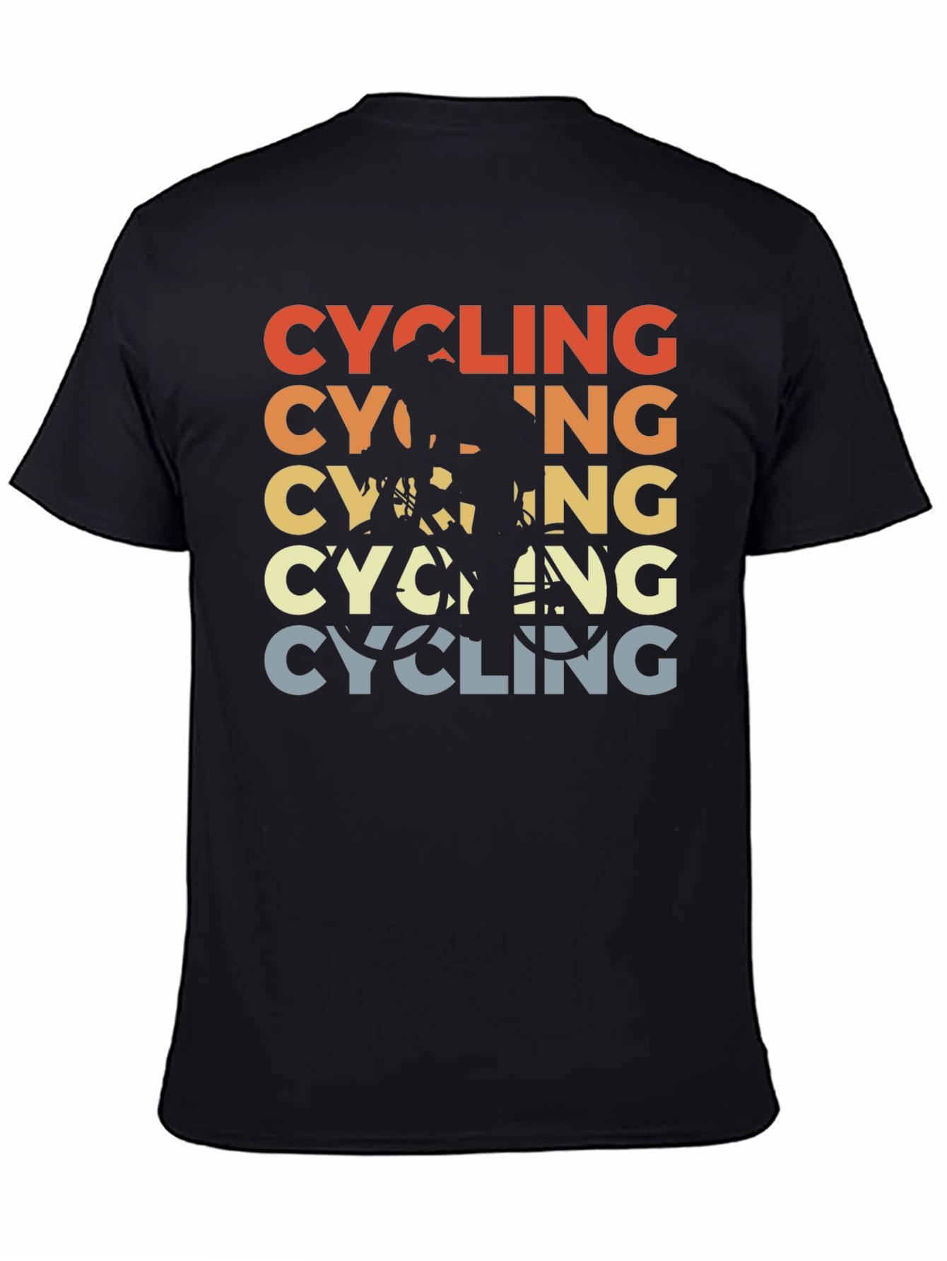 Cycling Retro Graphic T-Shirt - Black