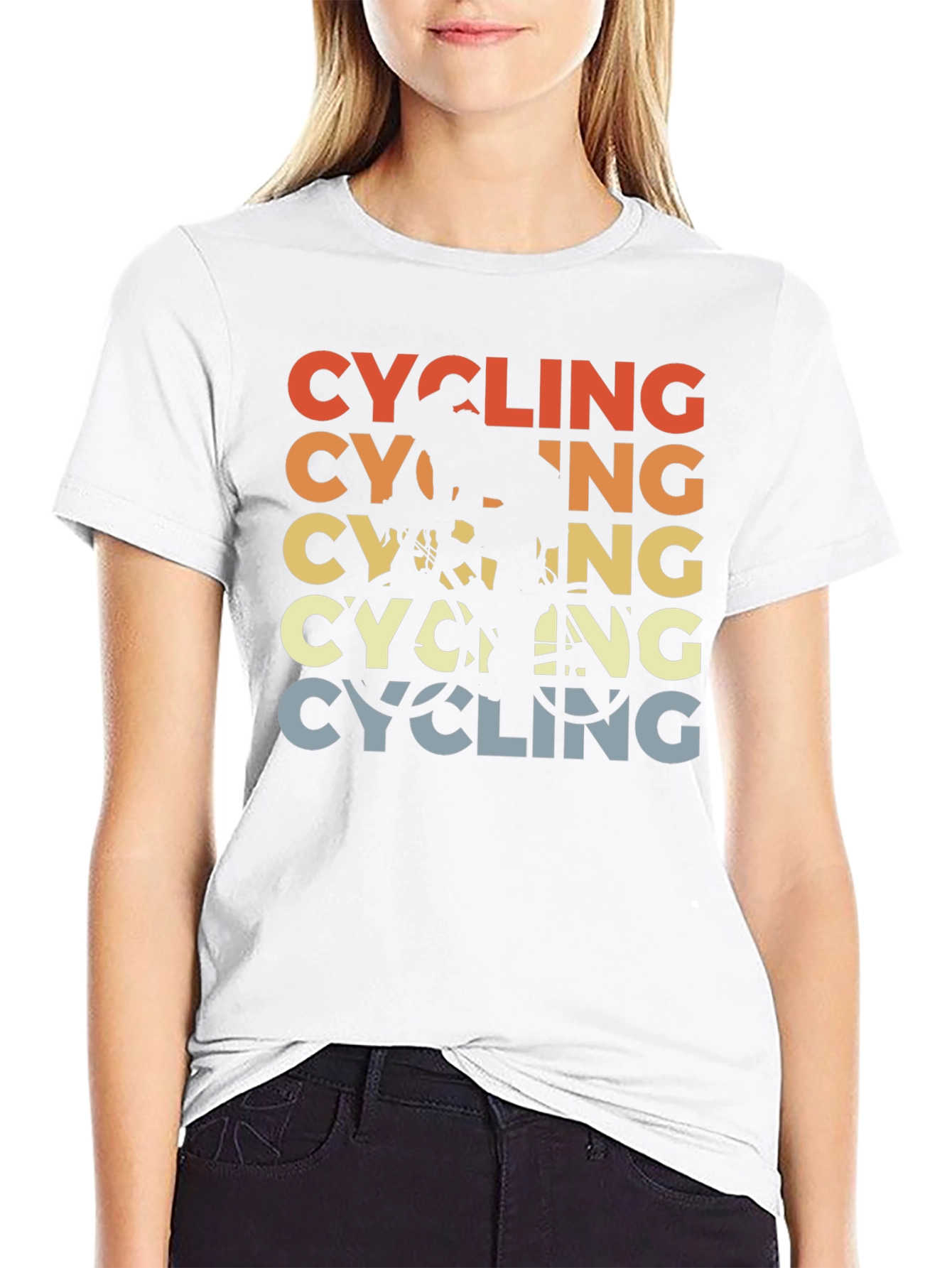 Cycling Retro Graphic T-Shirt - Black