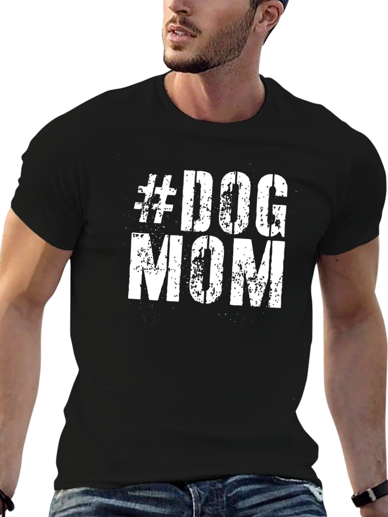 #Dog Mom Black T-Shirt
