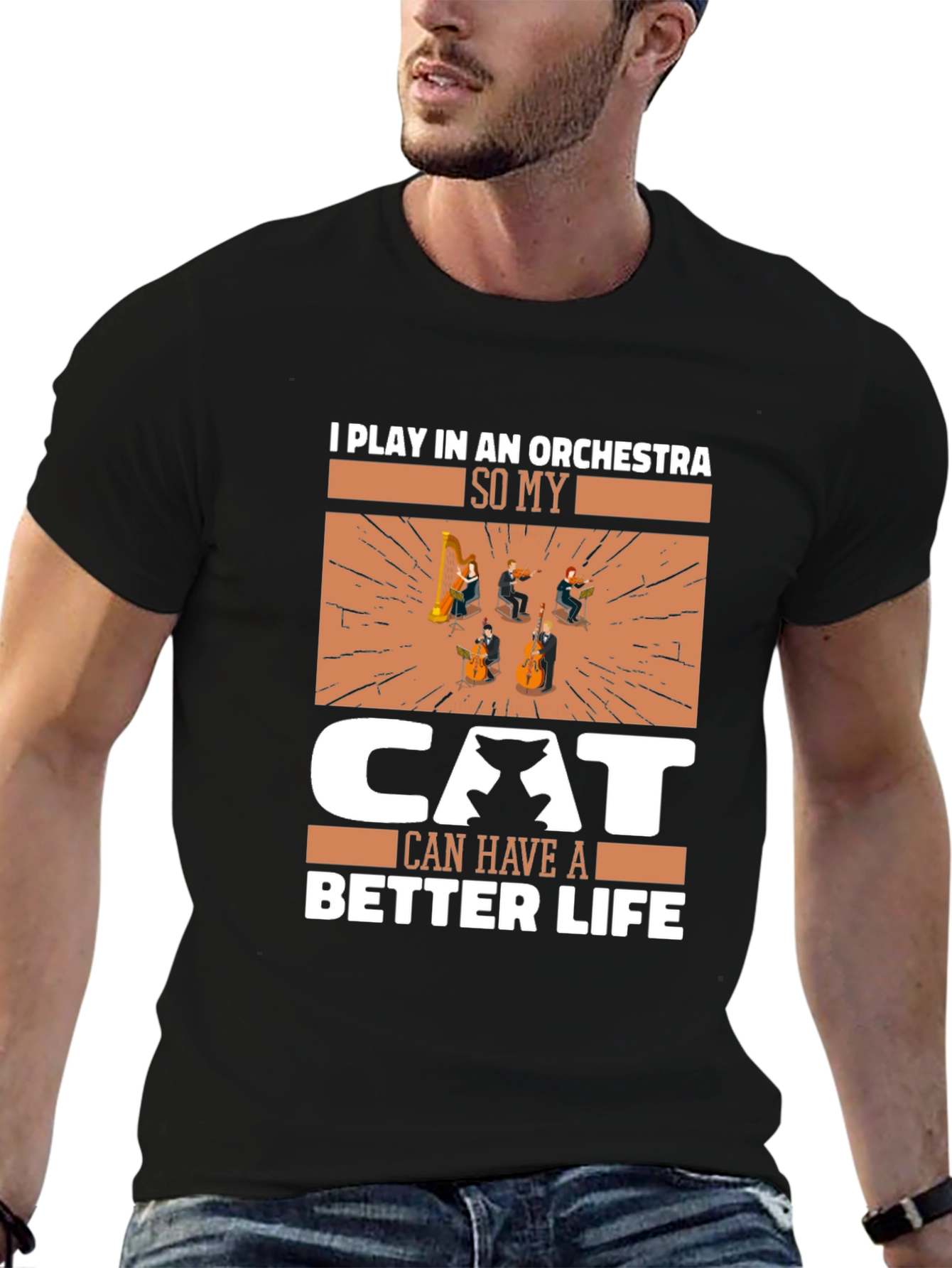 Musician Cat Lover T-Shirt - Orchestra Life