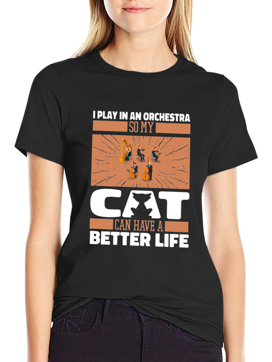 Musician Cat Lover T-Shirt - Orchestra Life