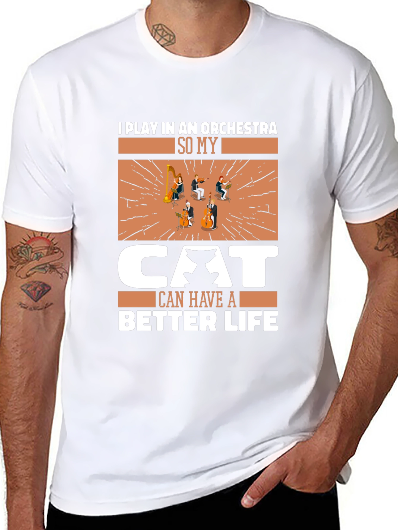 Musician Cat Lover T-Shirt - Orchestra Life